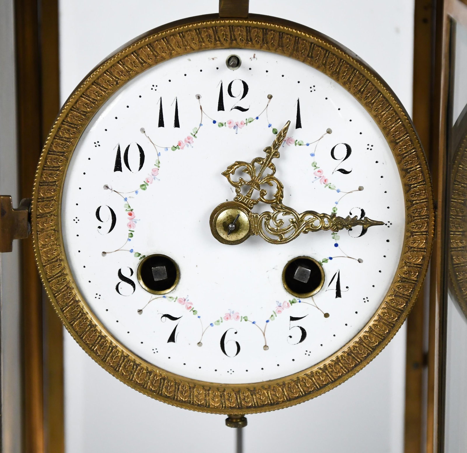 ANTIQUE FRENCH MARBLE AND ORMLOU CLOCK SET. - 4