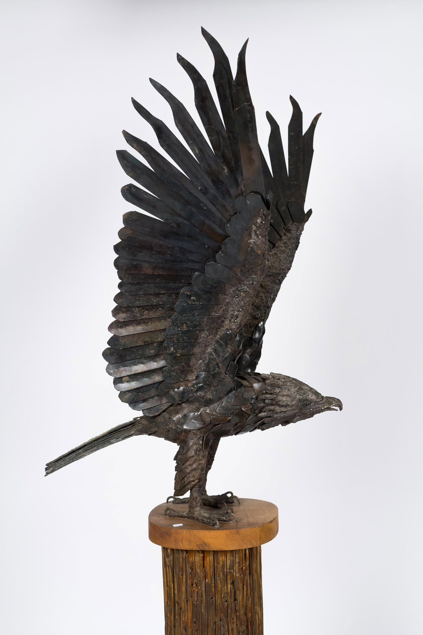 BUD HAMBLETON IRON EAGLE ON STAND. - 3
