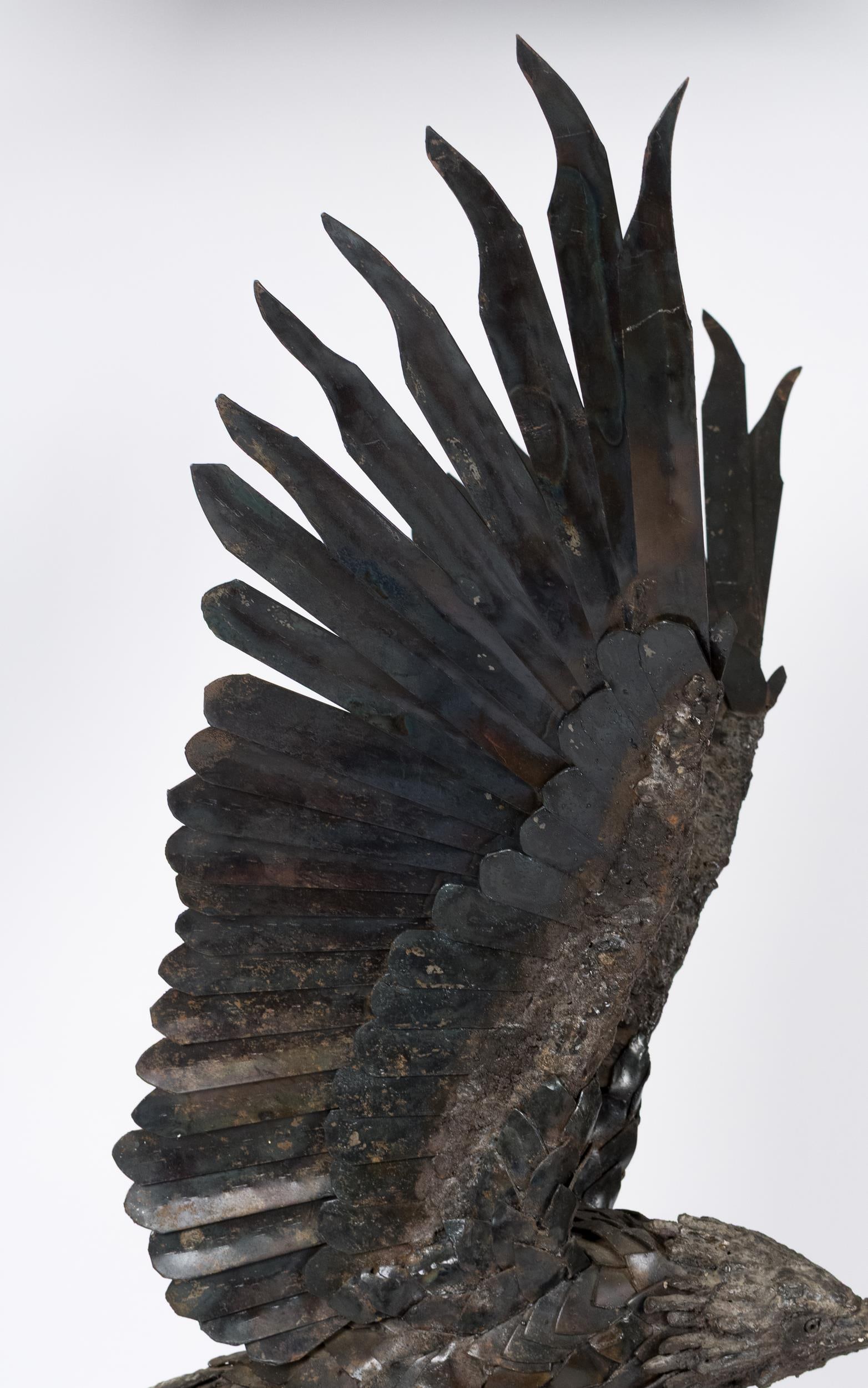 BUD HAMBLETON IRON EAGLE ON STAND. - 6