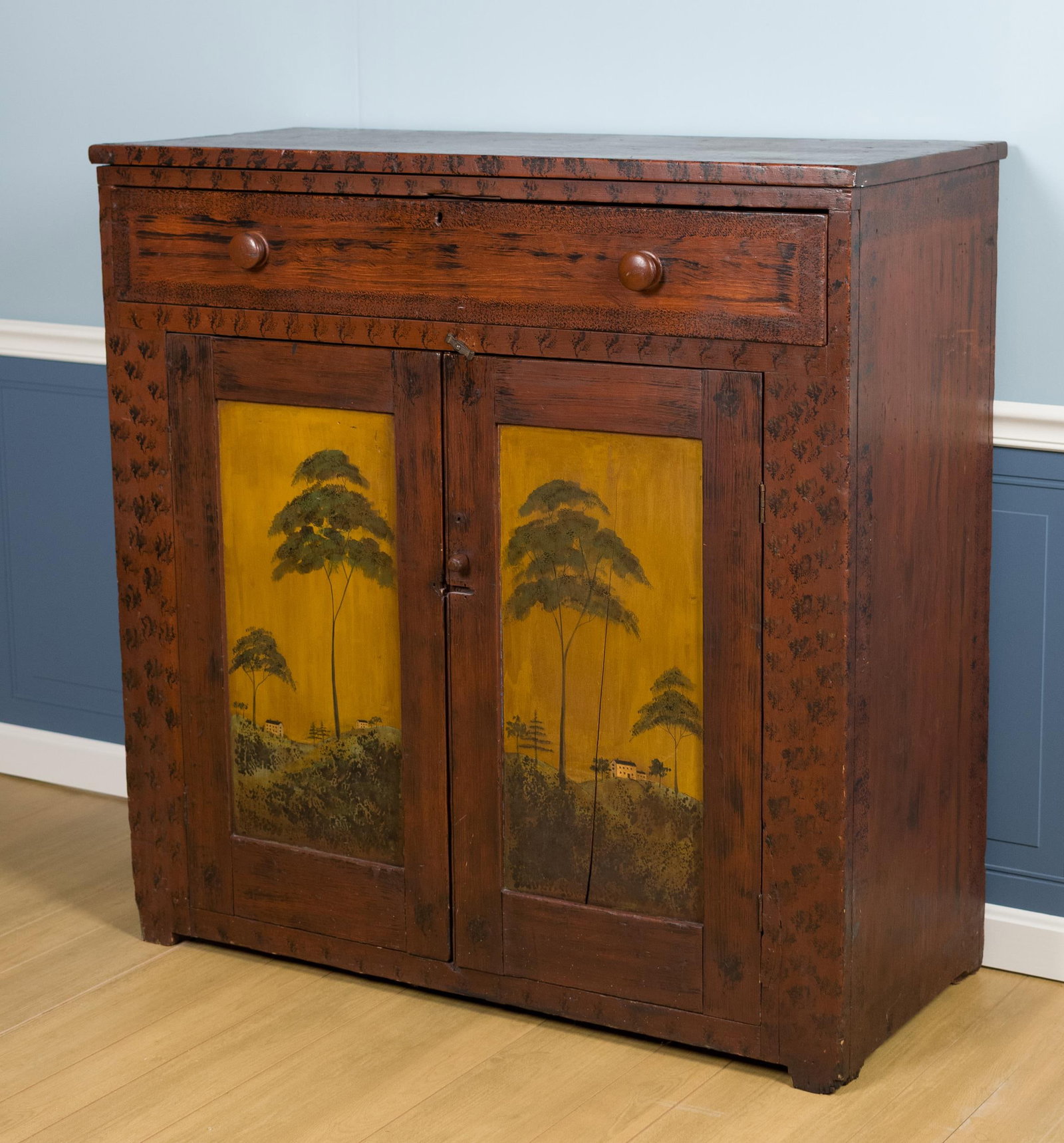 WARREN KIMBLE PAINTED CUPBOARD. - 2