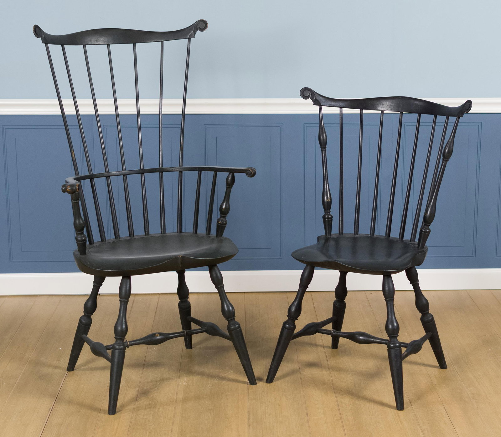 SET OF SIX HENRY PAGE (NH) WINDSOR FAN BACK CHAIRS. - 2