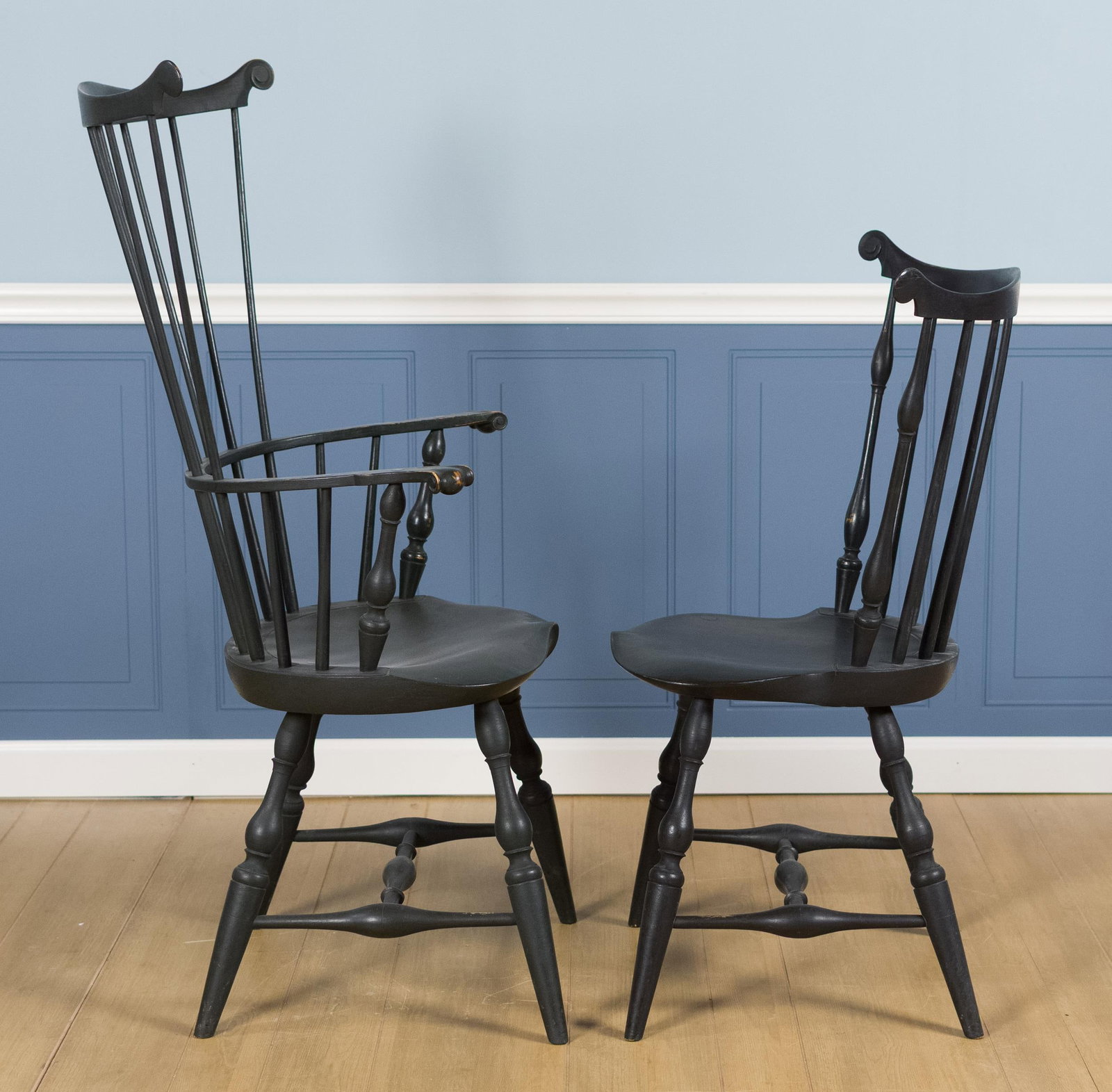 SET OF SIX HENRY PAGE (NH) WINDSOR FAN BACK CHAIRS. - 8