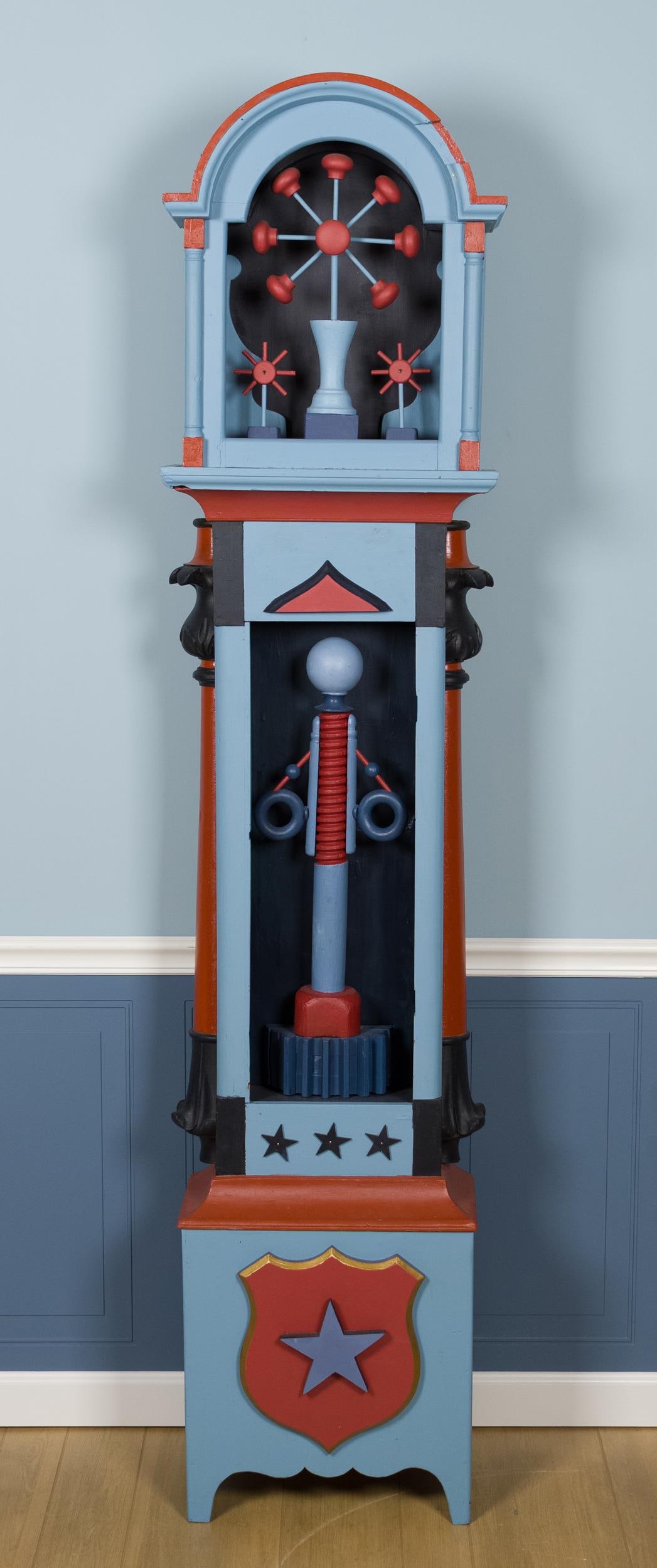 WARREN KIMBLE PAINTED GRANDFATHER CLOCK CASE. (1 of 12)