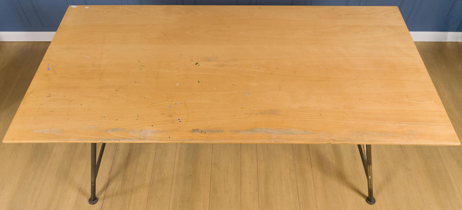 SAM VAN DAM BRASS AND MAPLE DRAFTING TABLE. - 3