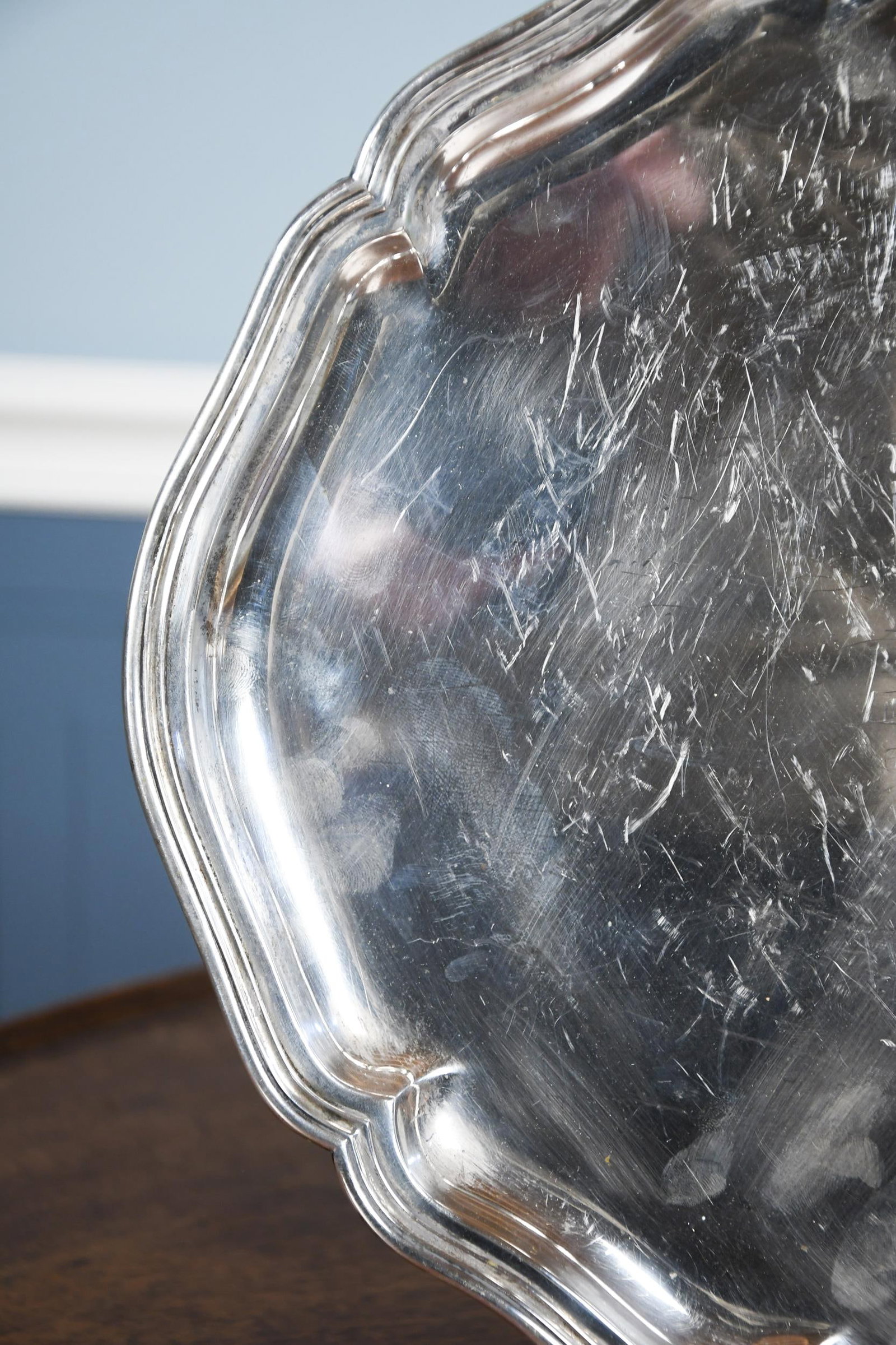 ANTIQUE 830 SILVER TRAY. - 2
