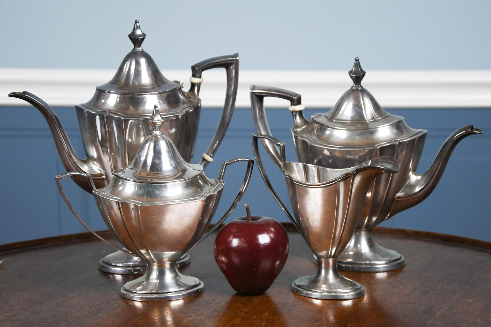 WALLACE STERLING TEA SET, 4 PCS. - 2