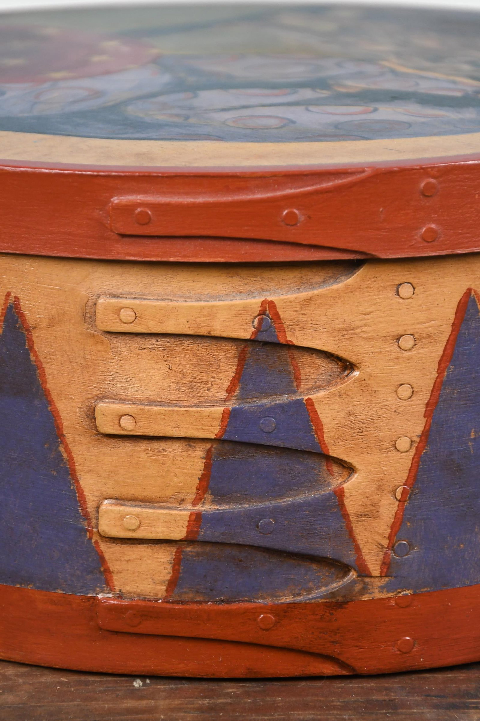 TWO MARLENE COBLE PAINTED SHAKER FINGER BOXES. - 2