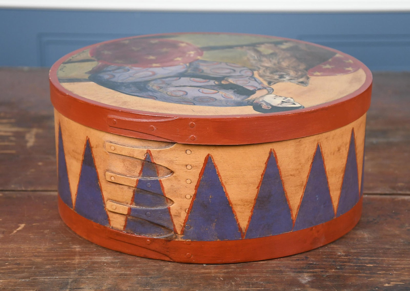 TWO MARLENE COBLE PAINTED SHAKER FINGER BOXES. - 3