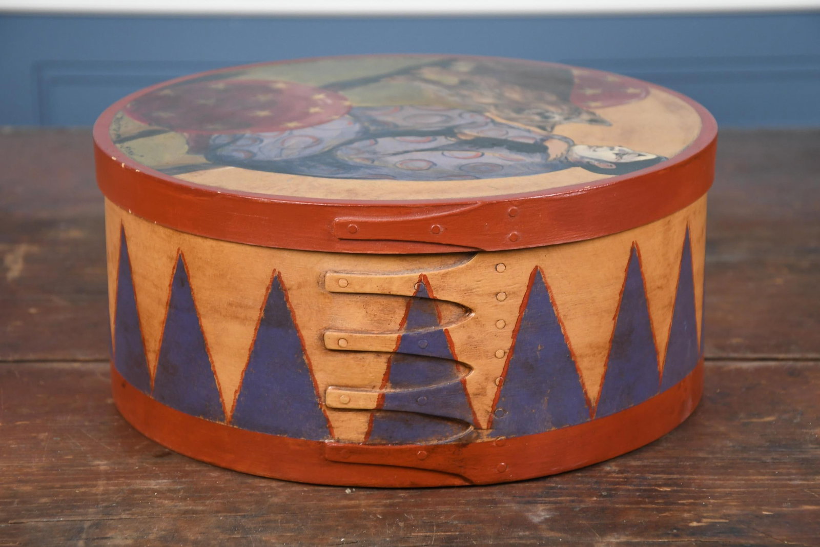 TWO MARLENE COBLE PAINTED SHAKER FINGER BOXES. - 6