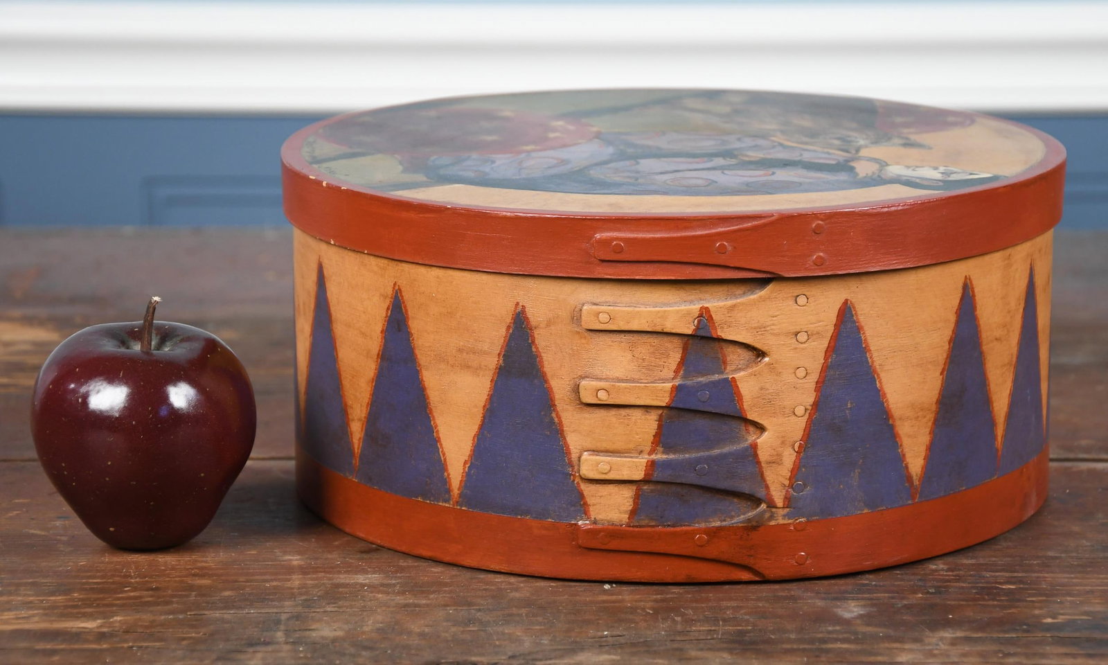 TWO MARLENE COBLE PAINTED SHAKER FINGER BOXES. - 7