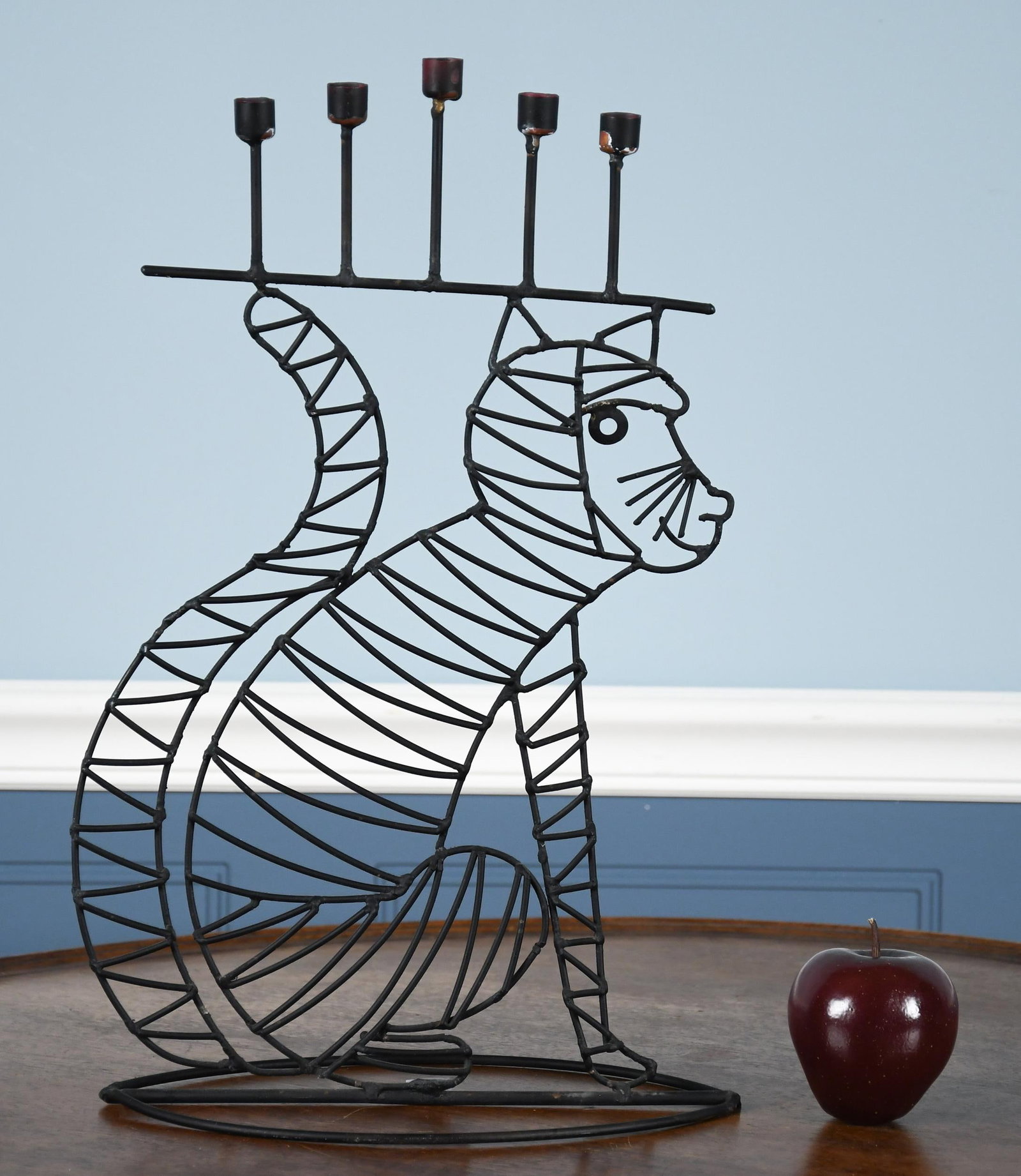 JOHN RISLEY METAL CAT CANDLE HOLDER. - 7