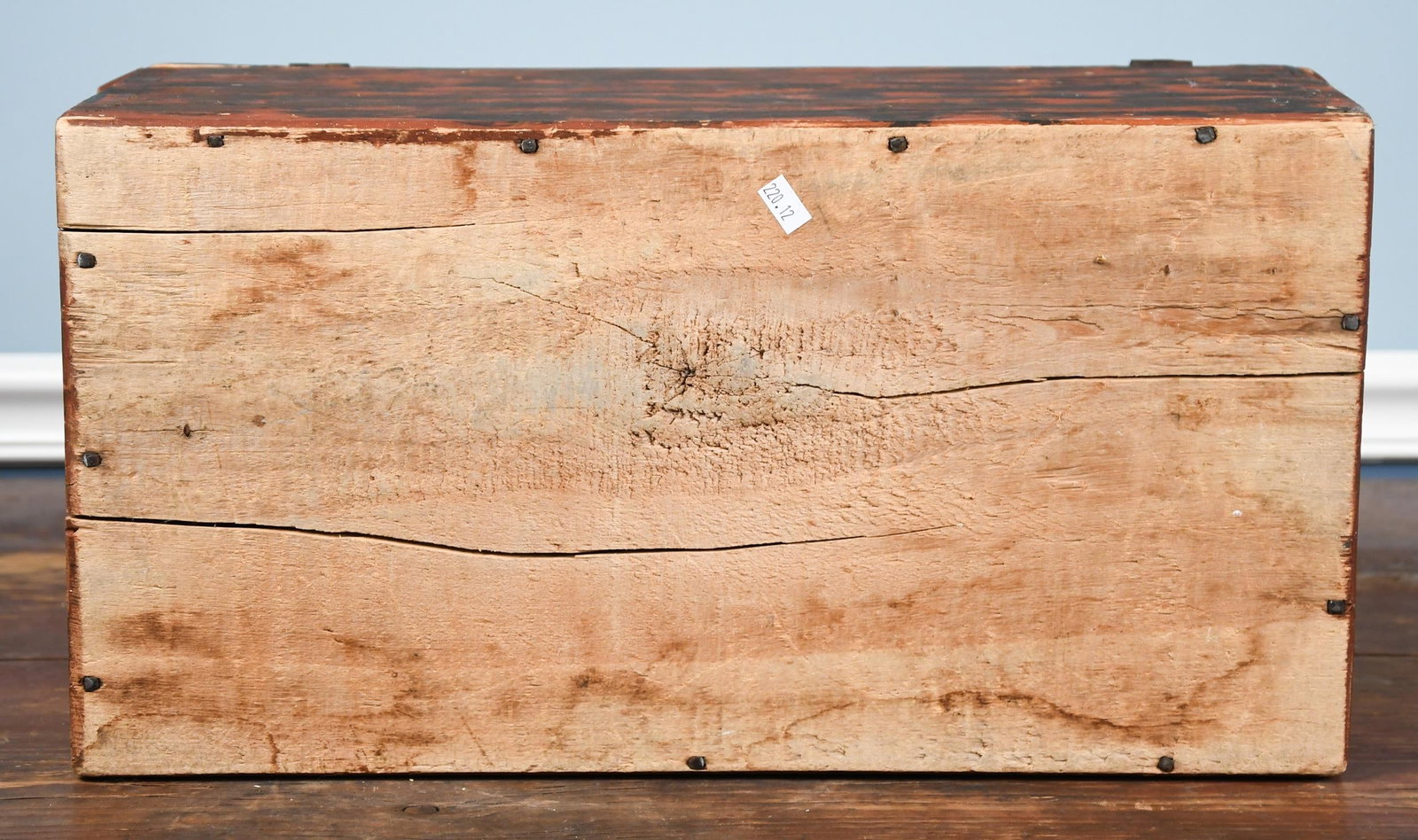 ANTIQUE SPONGE DECORATED DOCUMENT BOX. - 7