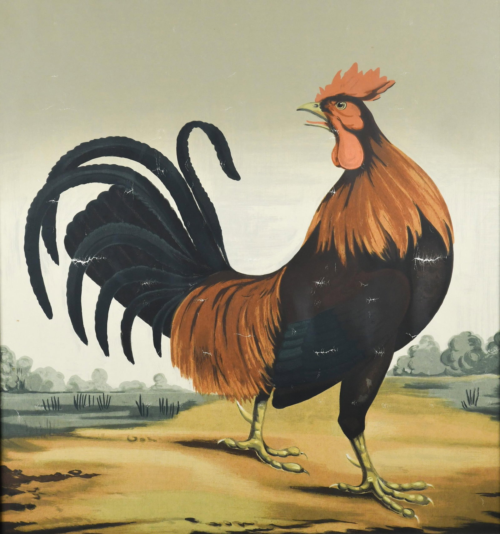VINTAGE ROOSTER SERIGRAPH. - 5