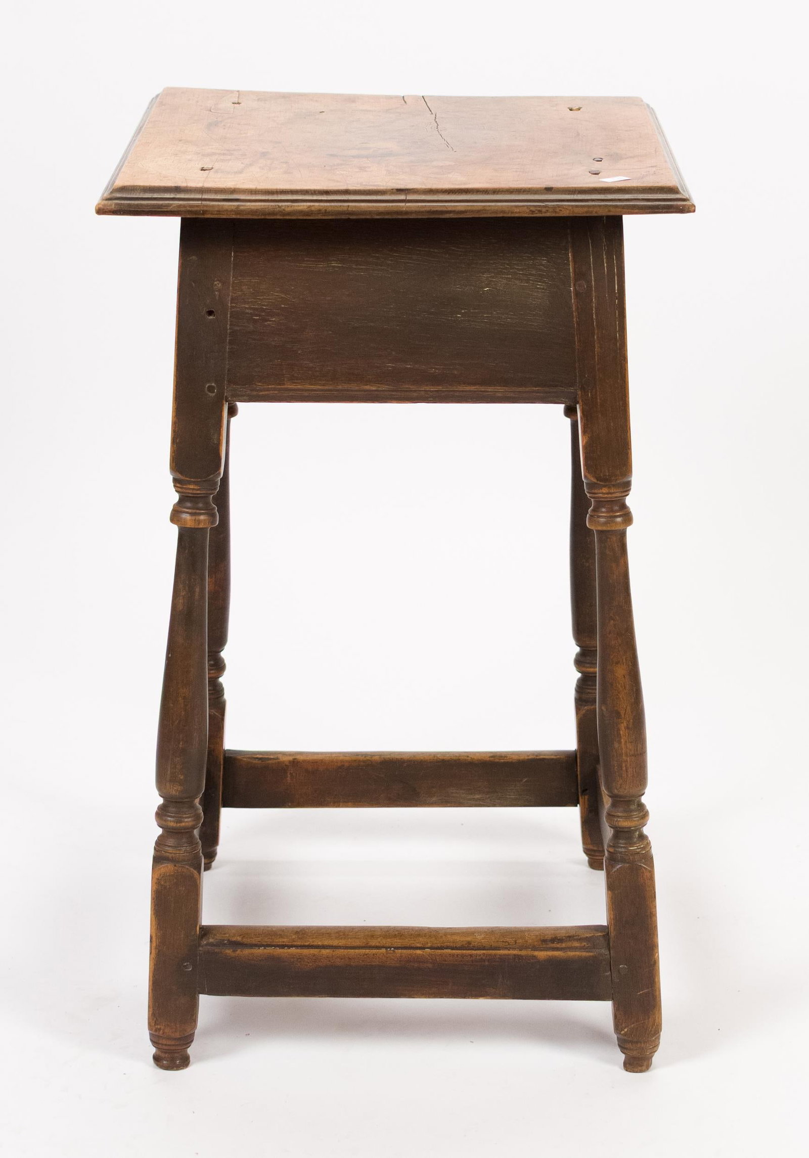 18TH C. NE PAINTED MAPLE SMALL TAP TABLE, - 9
