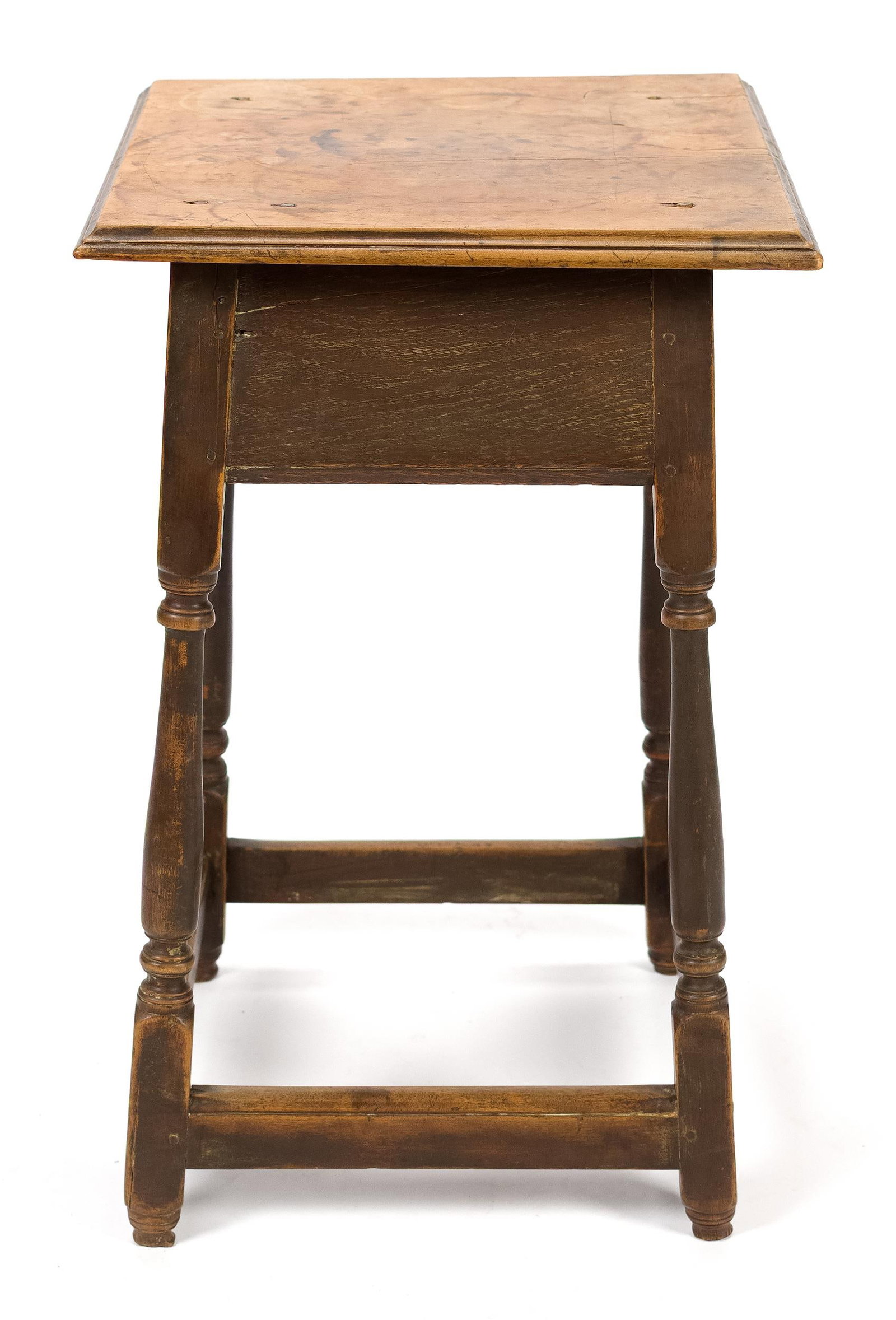 18TH C. NE PAINTED MAPLE SMALL TAP TABLE, - 2