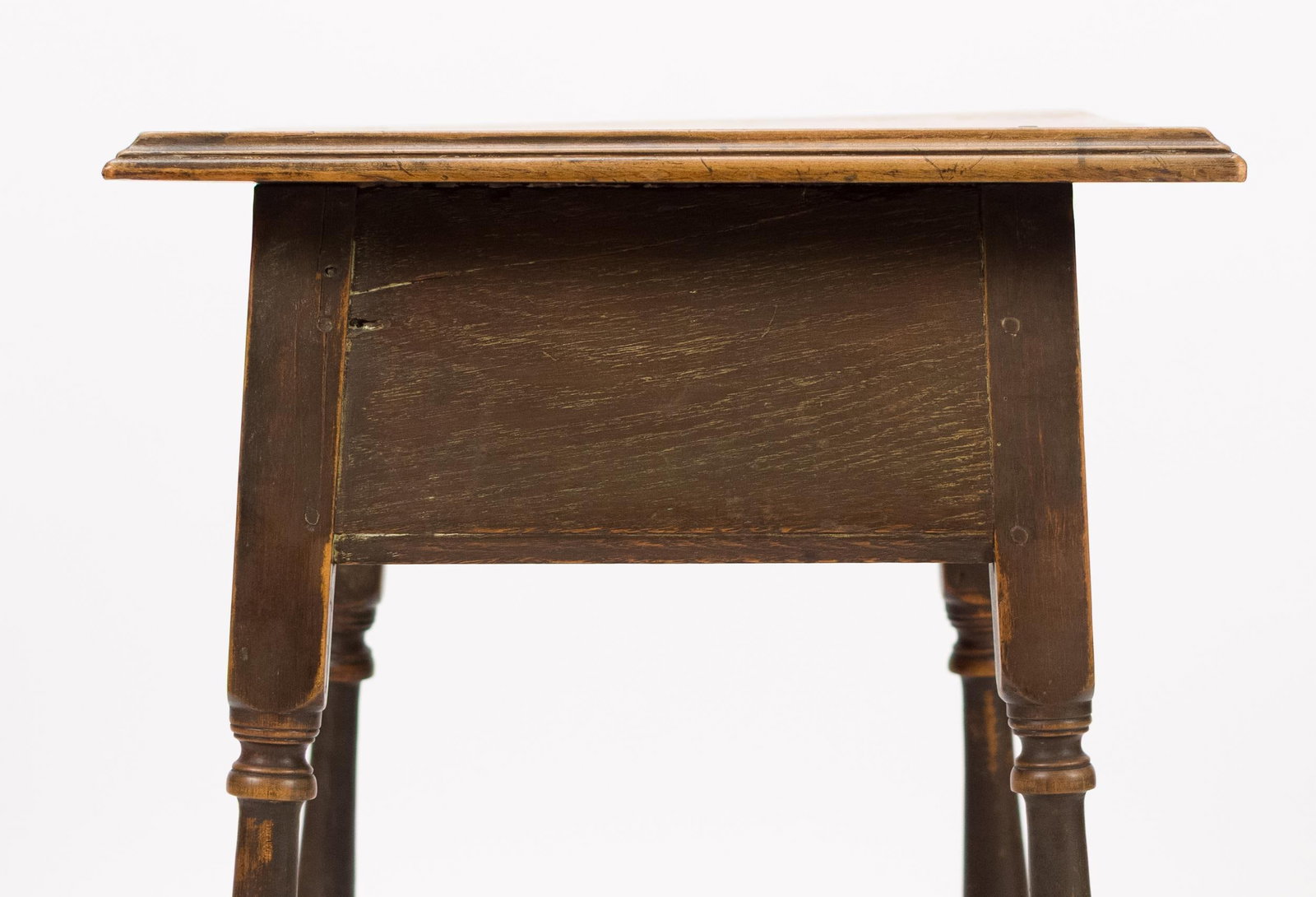 18TH C. NE PAINTED MAPLE SMALL TAP TABLE, - 4
