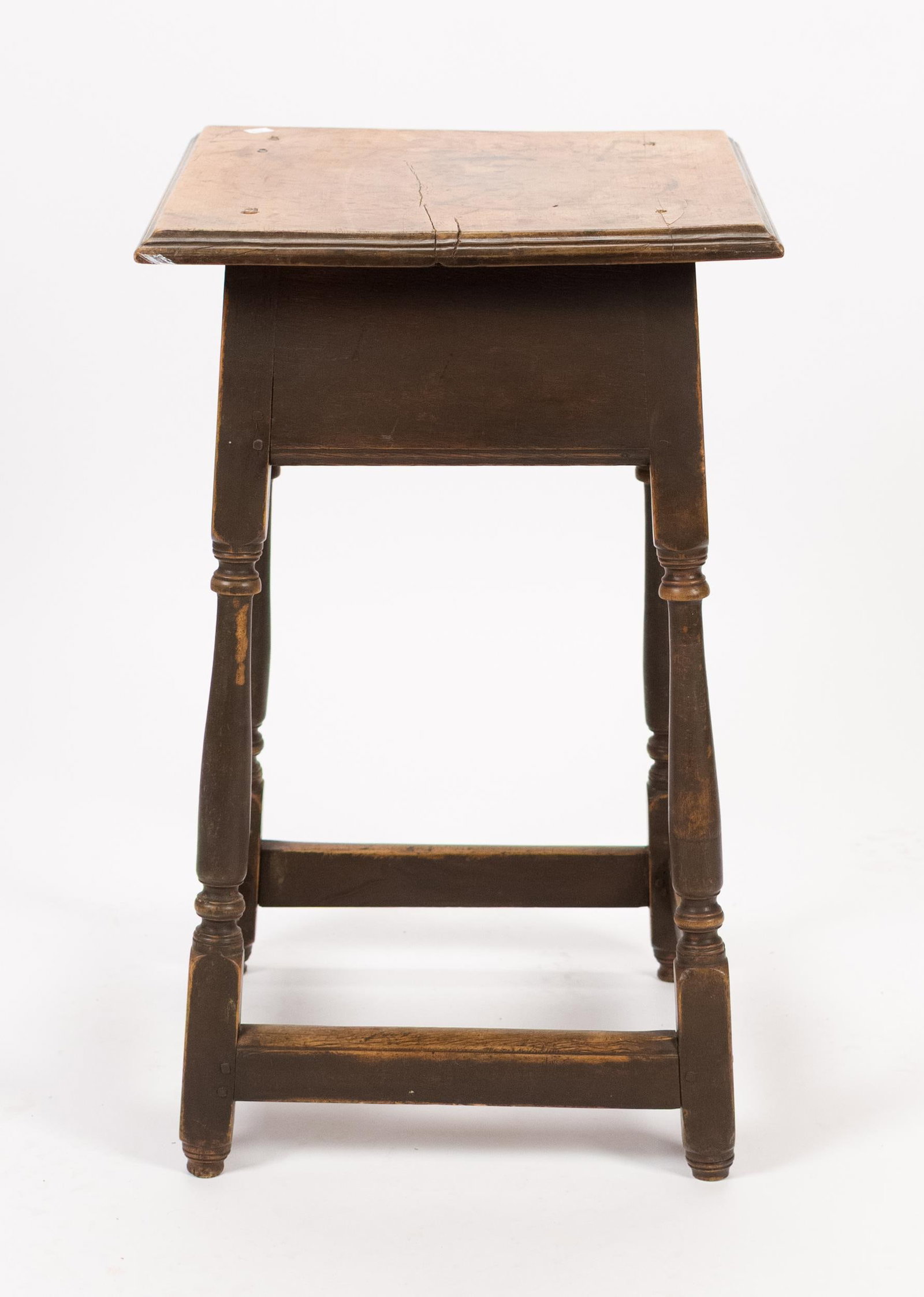 18TH C. NE PAINTED MAPLE SMALL TAP TABLE, - 7