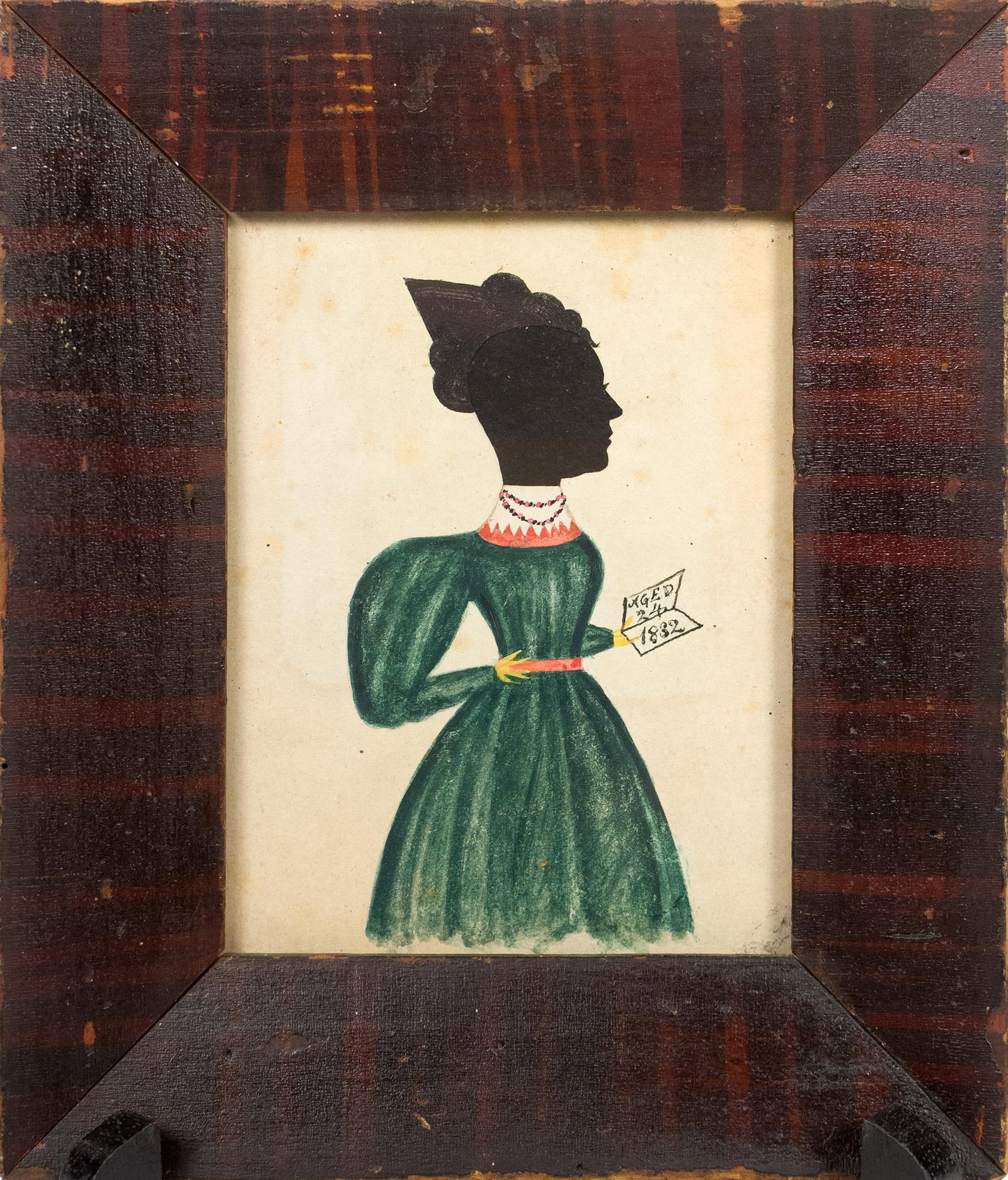 SILHOUETTE PUFFY SLEEVE ARTIST DATED 1842. (1 of 4)