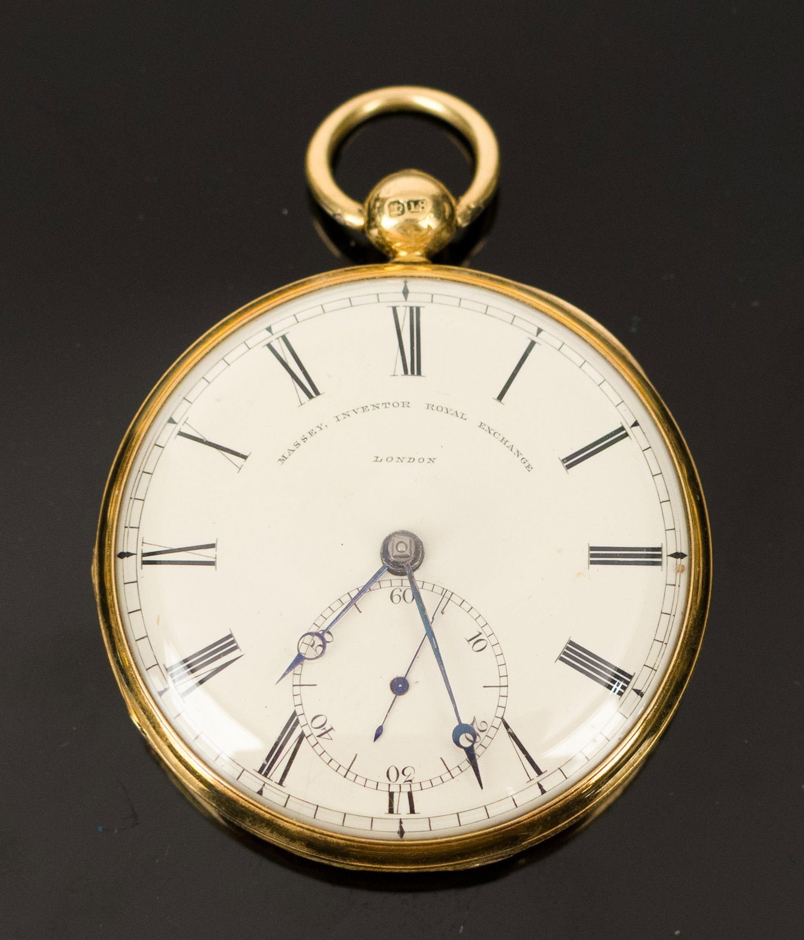 LONDON 18K GOLD OPEN FACE POCKET WATCH. (1 of 6)