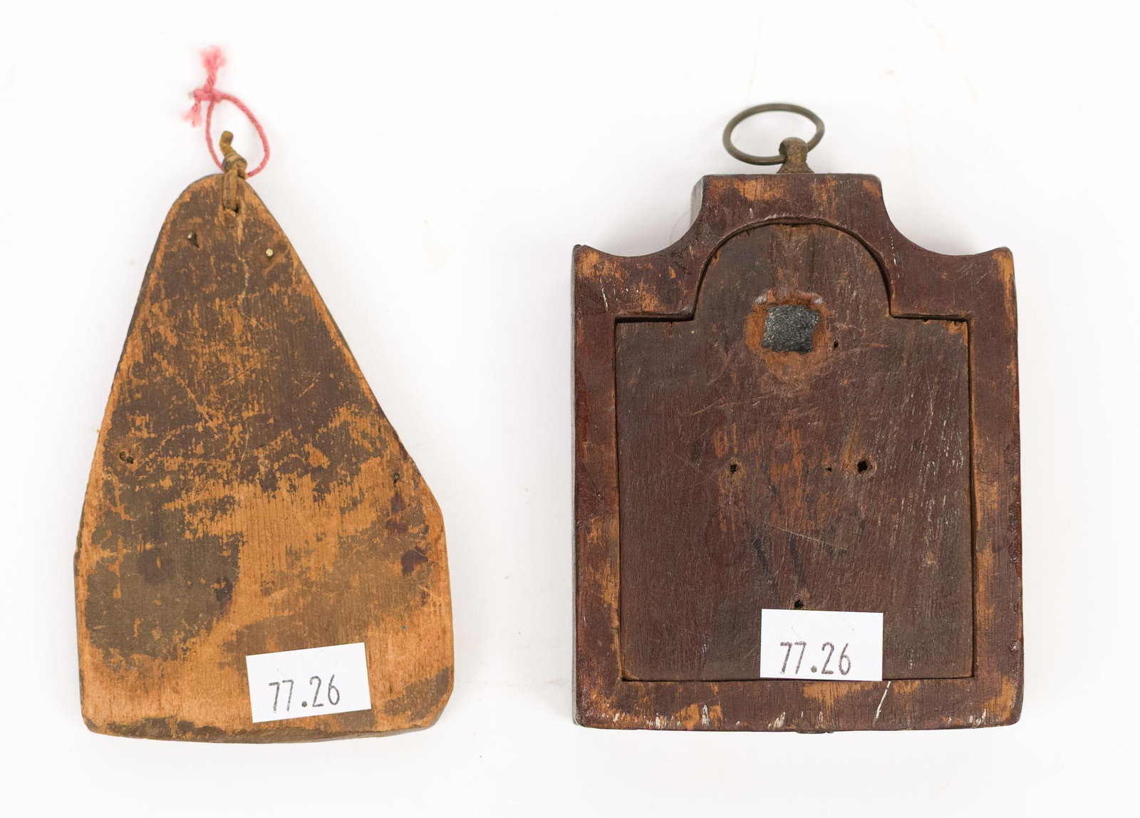 TWO EARLY SMALL MAKE-DO MIRRORS. - 4