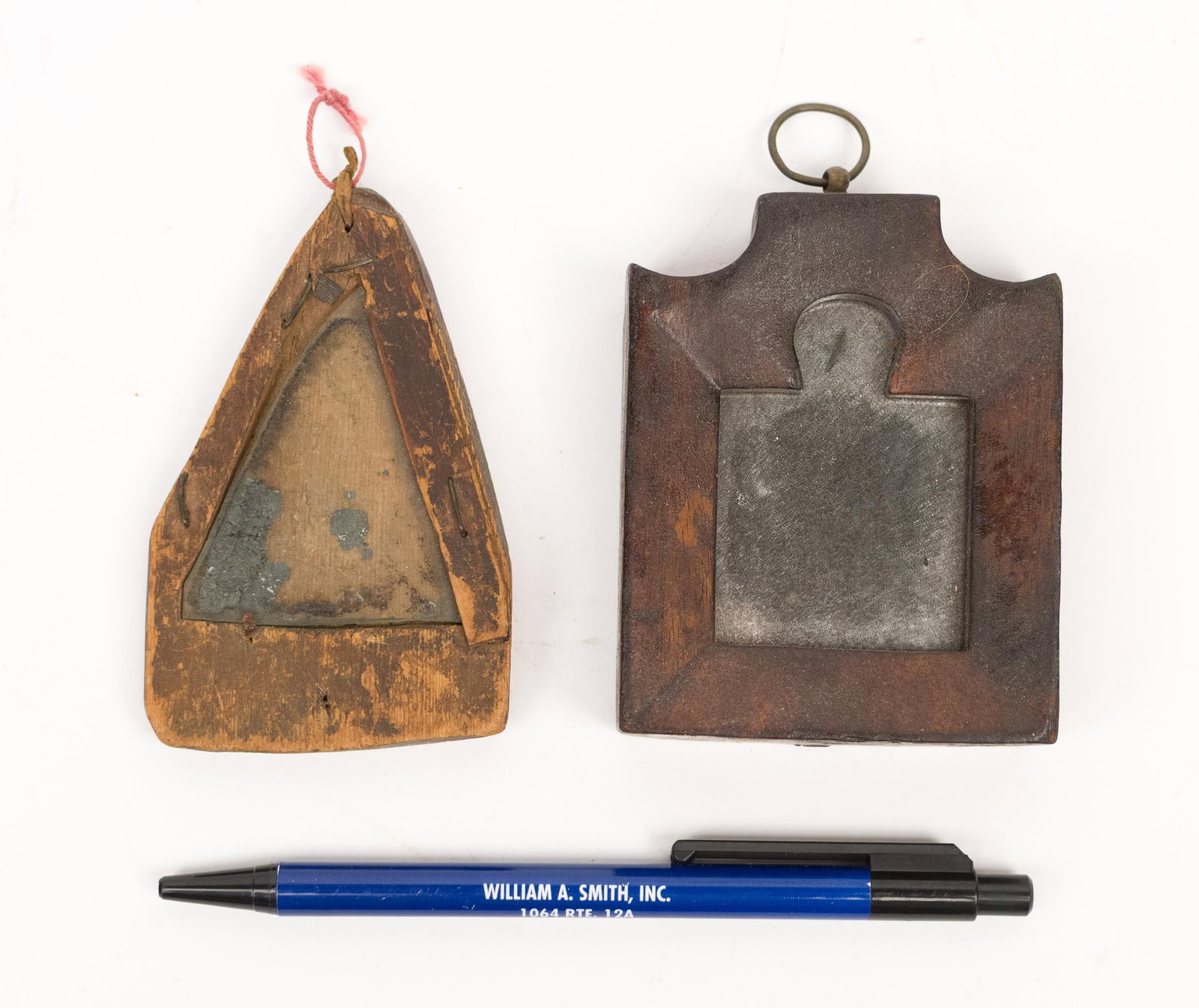 TWO EARLY SMALL MAKE-DO MIRRORS. - 5