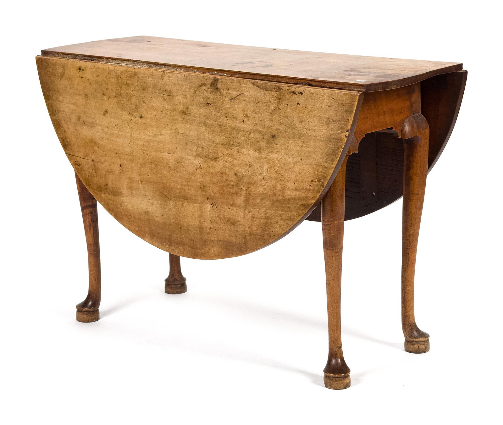 GOOD 18TH C. NE QUEEN ANNE MAPLE D/L TABLE. (1 of 11)