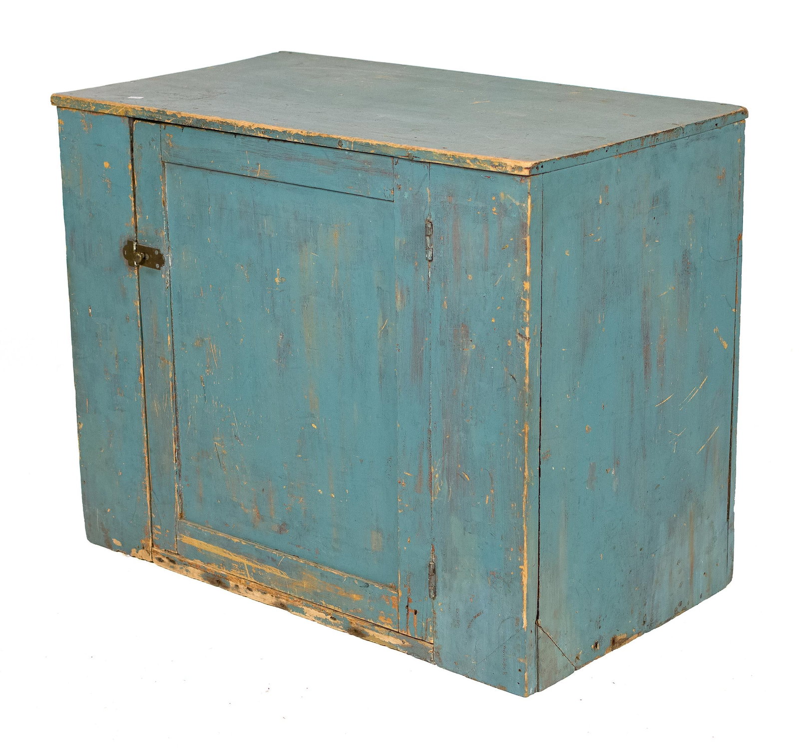 19TH C. BLUE PAINTED LOW CUPBOARD, ALSTEAD NH. (1 of 11)