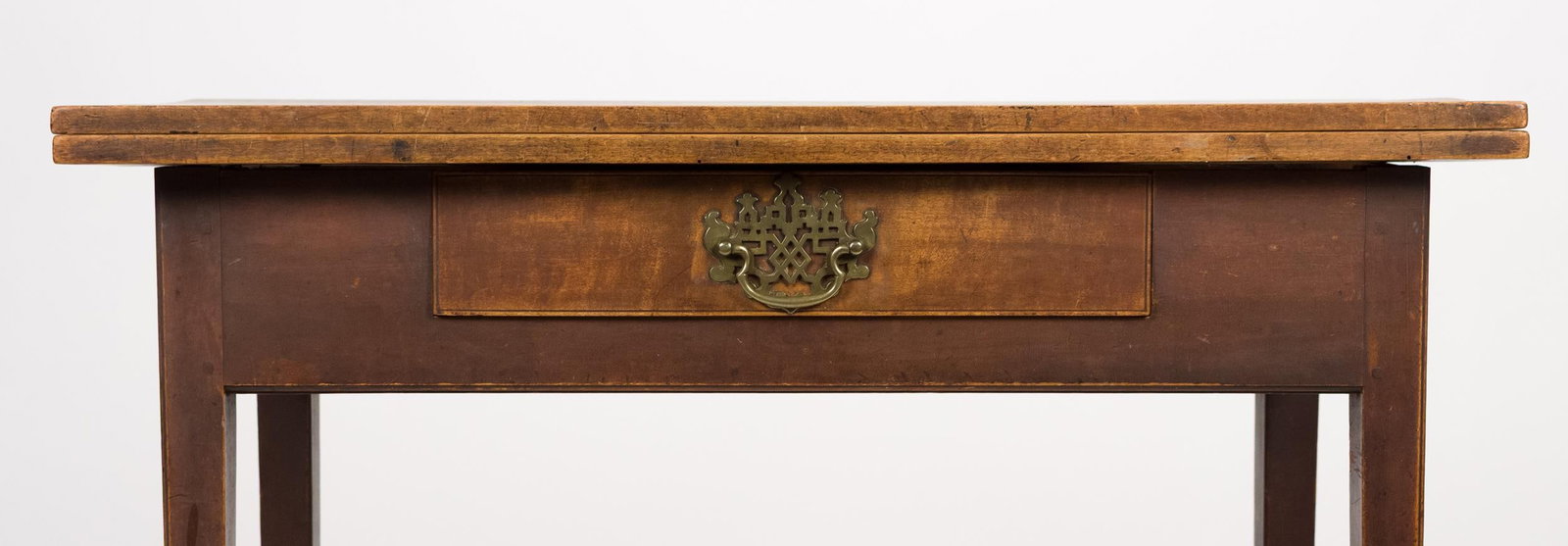 CHIPPENDALE NH CHERRY GAMES TABLE. - 8