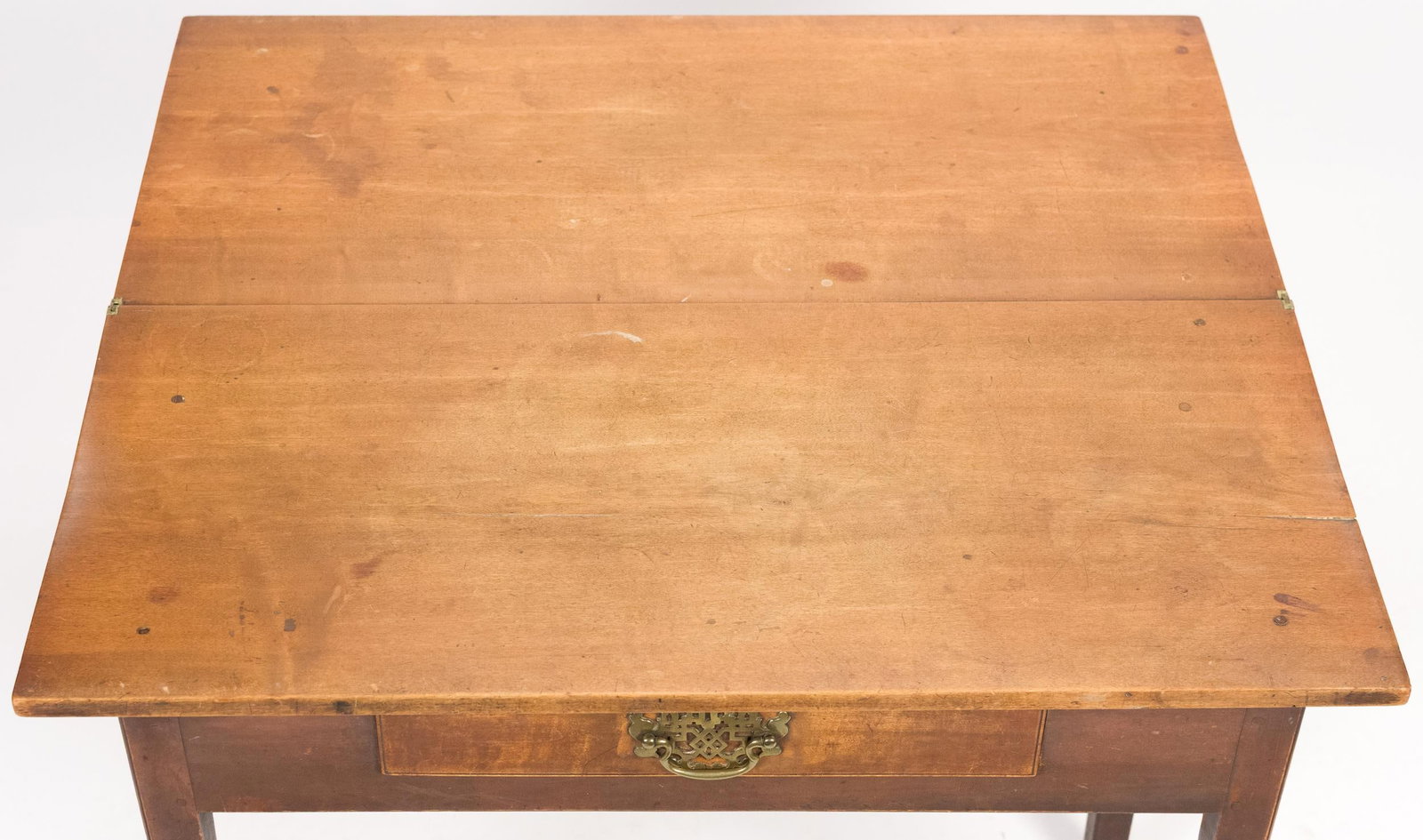 CHIPPENDALE NH CHERRY GAMES TABLE. - 4