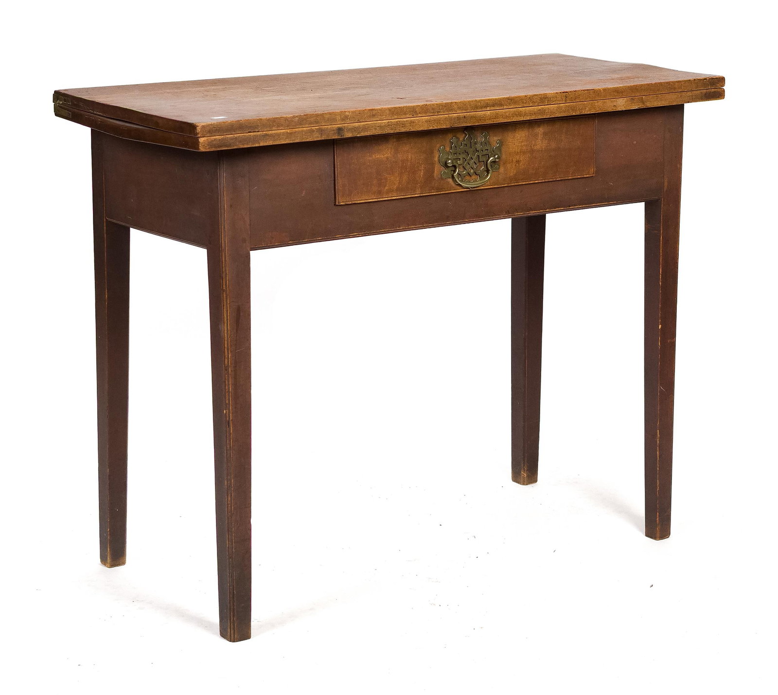 CHIPPENDALE NH CHERRY GAMES TABLE. - 5