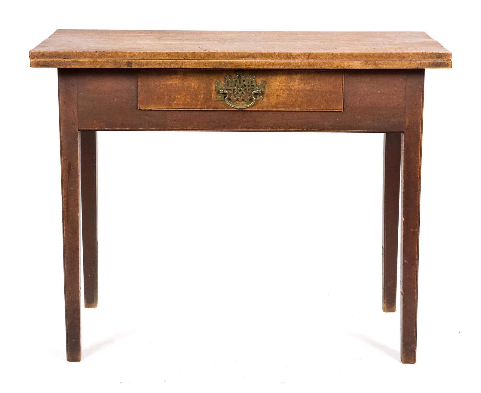 CHIPPENDALE NH CHERRY GAMES TABLE. - 6