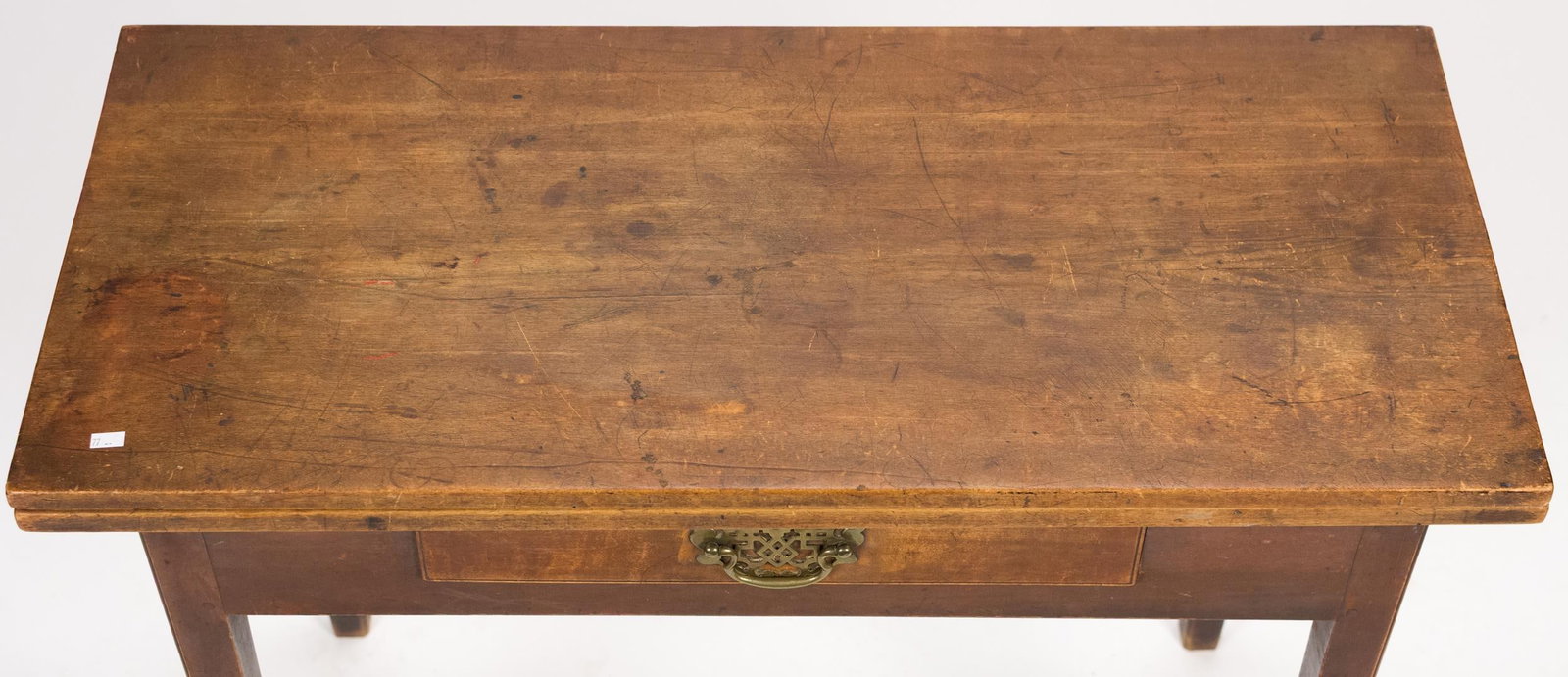 CHIPPENDALE NH CHERRY GAMES TABLE. - 7
