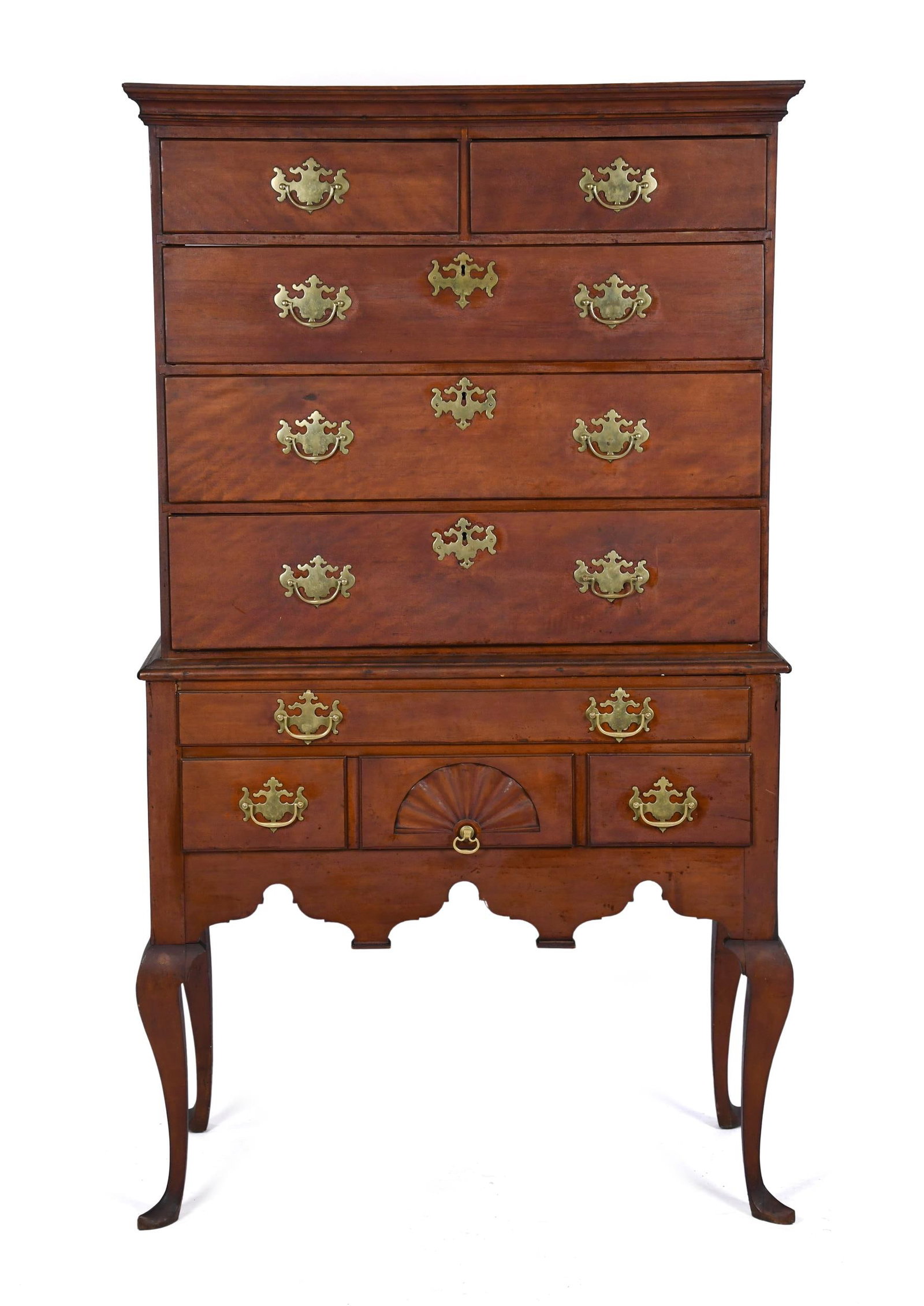 18TH C. RHODE ISLAND QUEEN ANNE HIGHBOY. (1 of 12)
