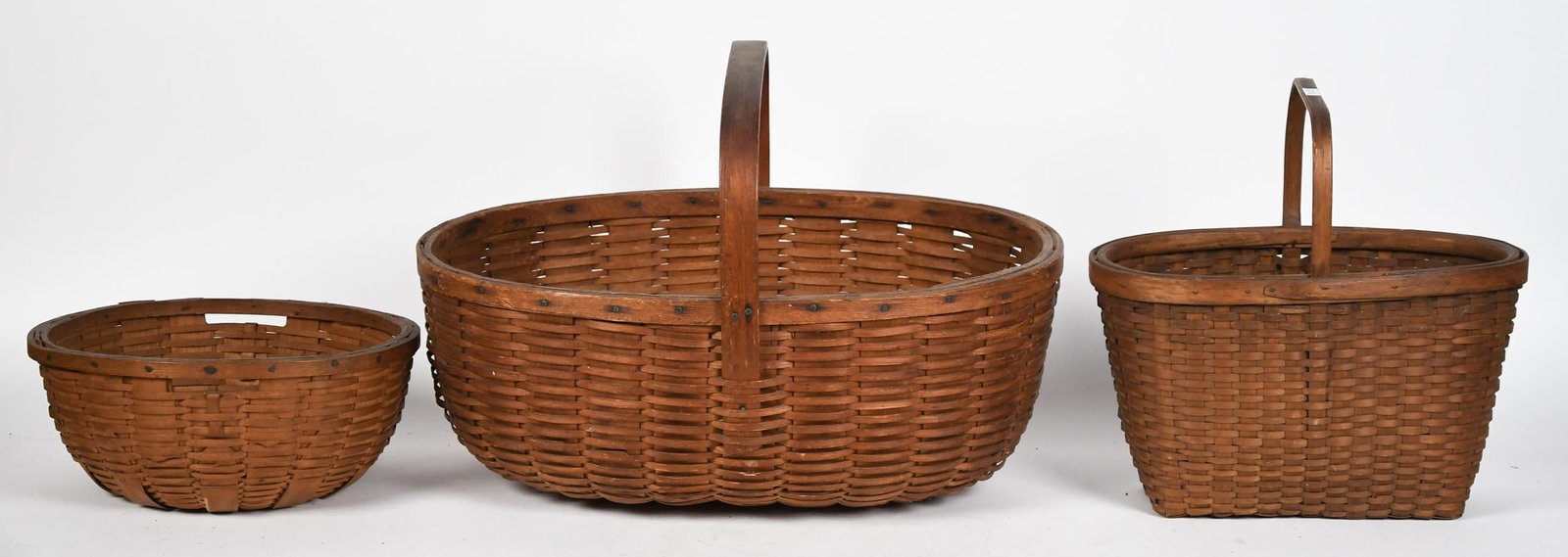 THREE VINTAGE BEN HIGGINS BASKETS.  - 6