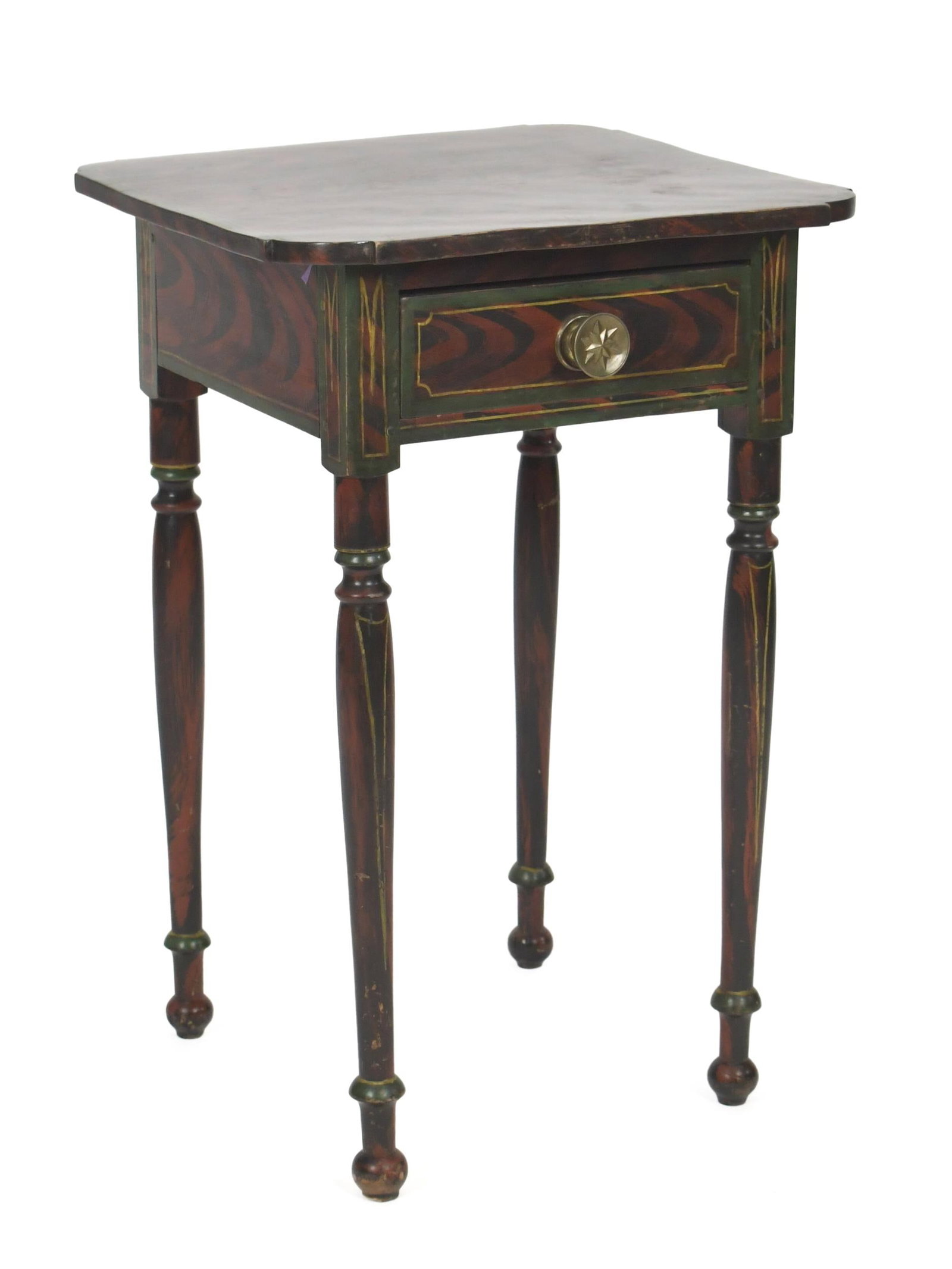 19TH C. STATE OF MAINE PAINT DECORATED STAND. (1 of 11)