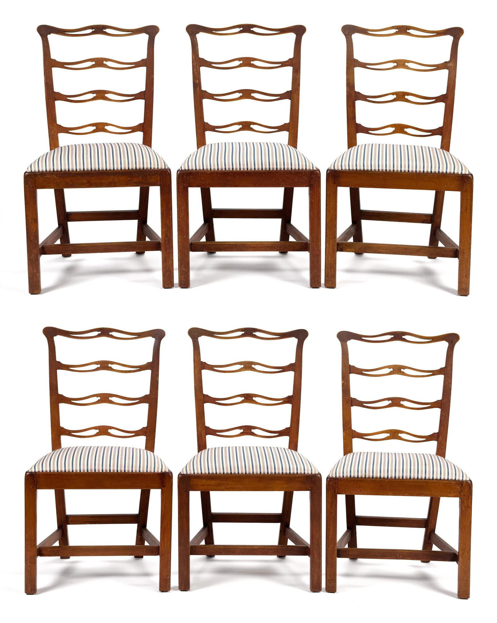 SIX 18TH C. CHIPPENDALE NE MAPLE RIBBON BACK CHAIRS. (1 of 17)