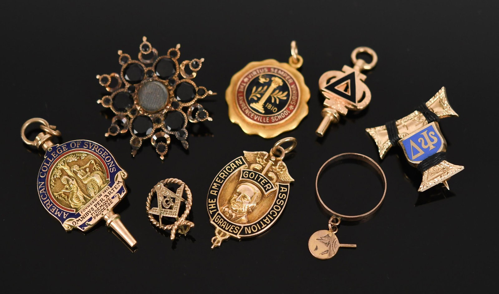 ANTIQUE 10K & 14K GOLD WATCH KEYS & PINS. (1 of 1)