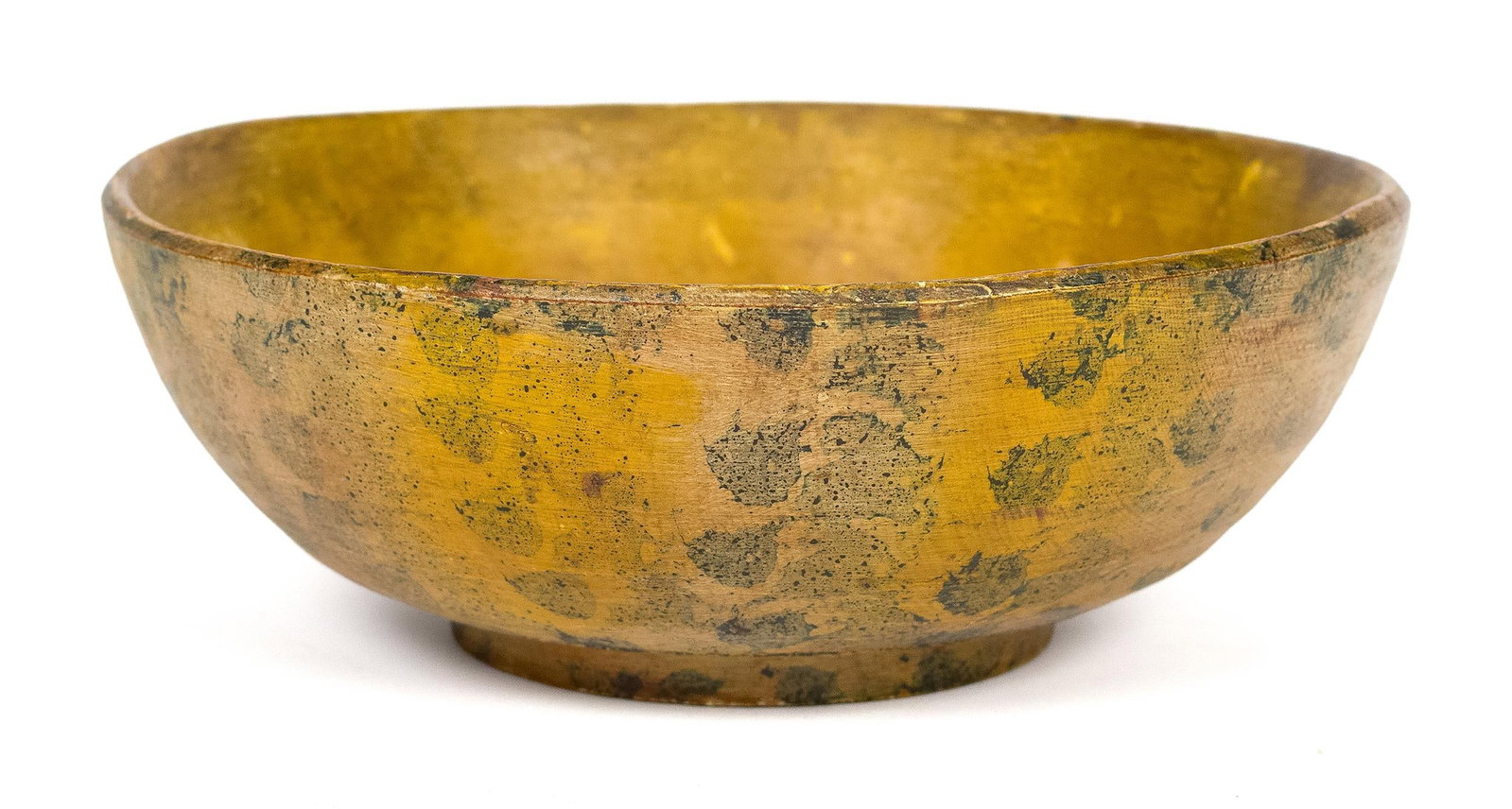 19TH C. PAINT DECORATED PINE BOWL. (1 of 6)