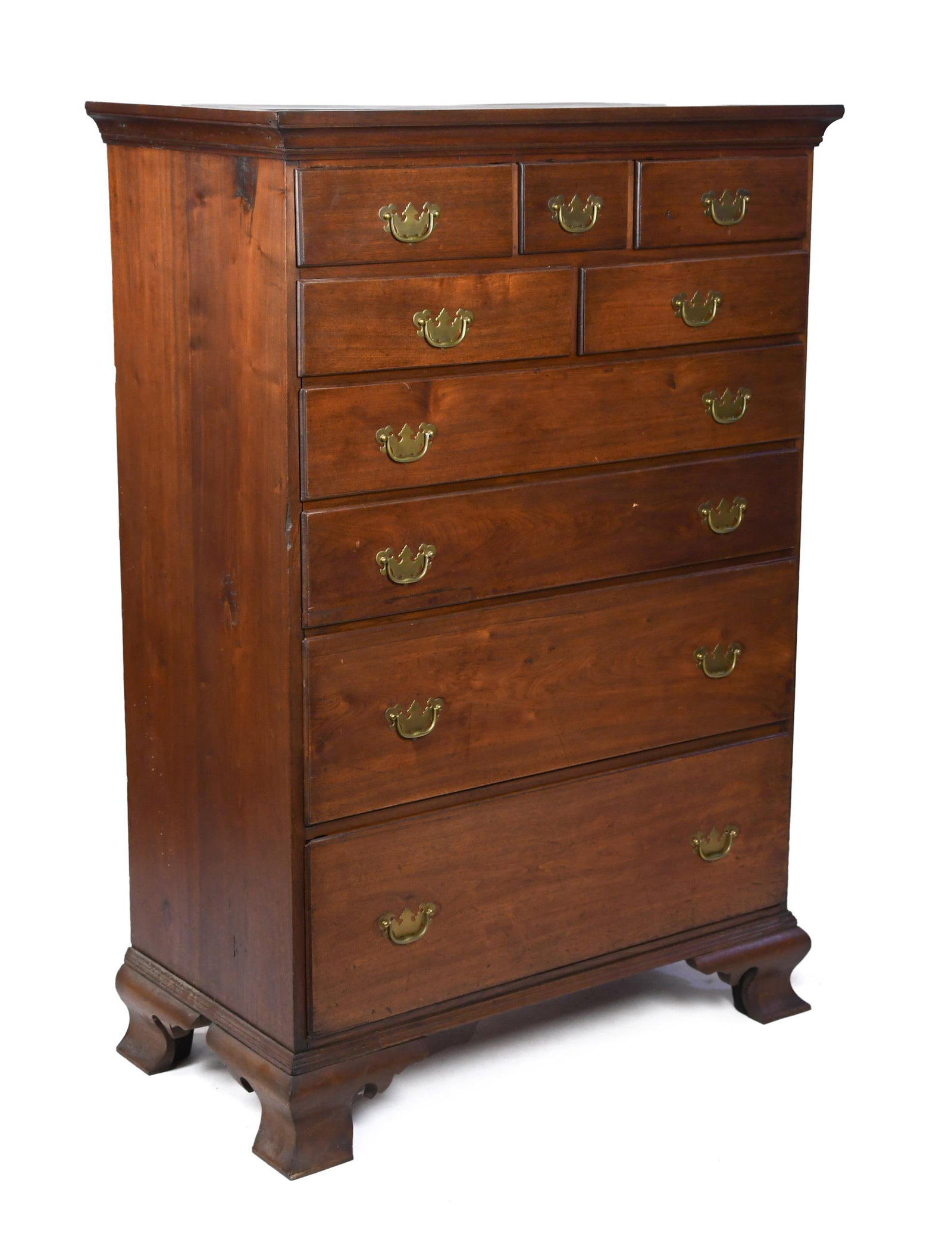 18TH C. PA CHIPPENDALE WALNUT TALL CHEST. (1 of 10)
