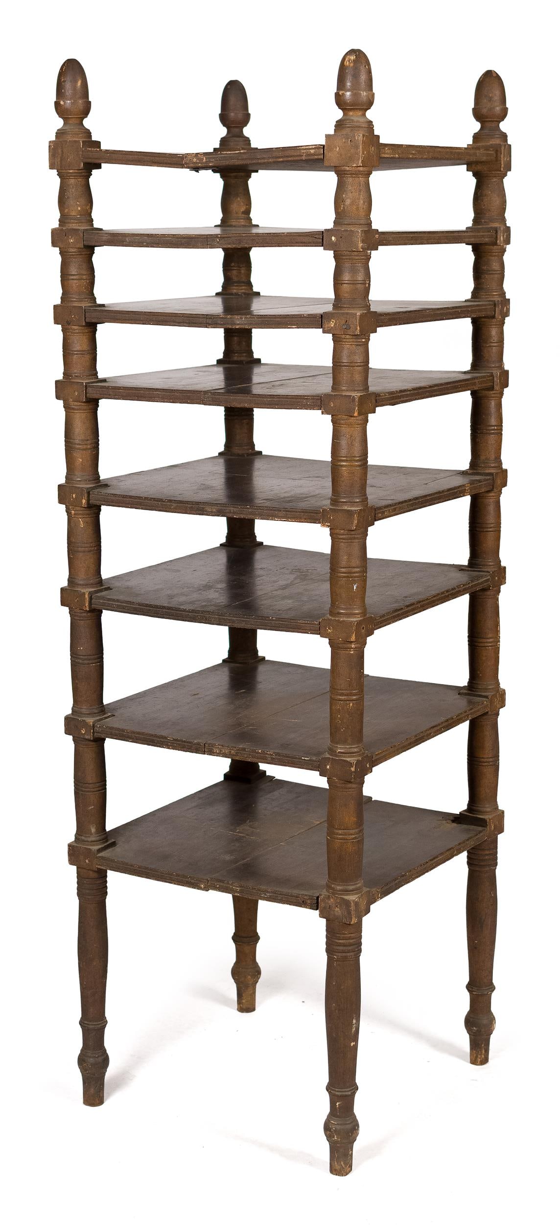 EARLY 19TH C. NH PINE MULTI-TIER DUMBWAITER. (1 of 2)