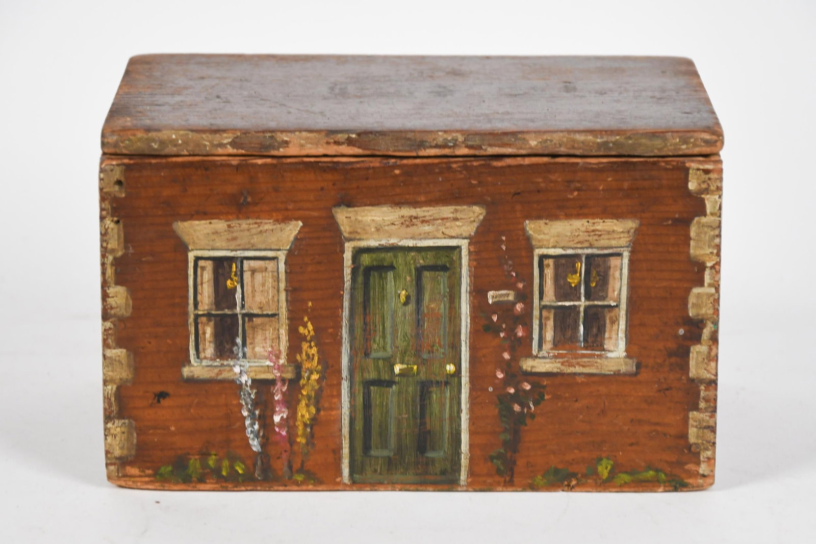 WHIMSICAL PAINTED PINE BOX. - 2