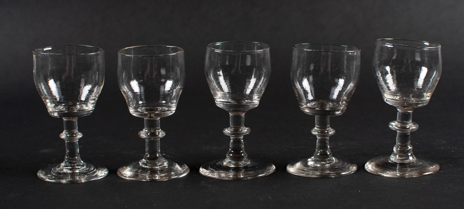 18TH C. HANDBLOWN STEMWARE, 19 PCS. - 8