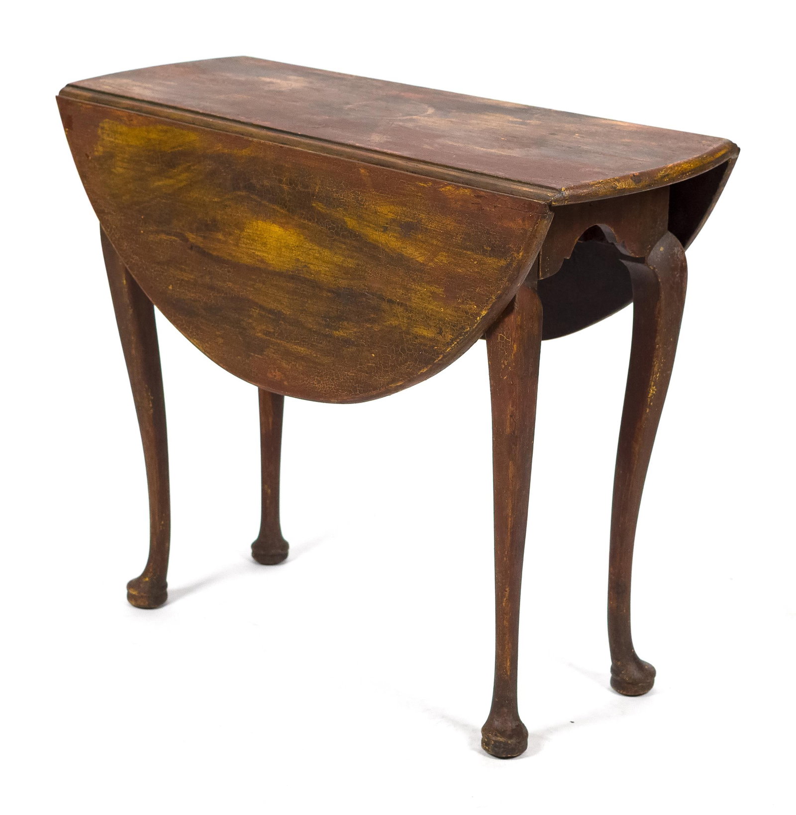 ANTIQUE QUEEN ANNE DROPLEAF TEA TABLE. (1 of 12)