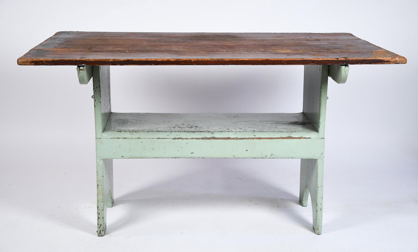 19TH C. PAINTED HUTCH TABLE. - 2