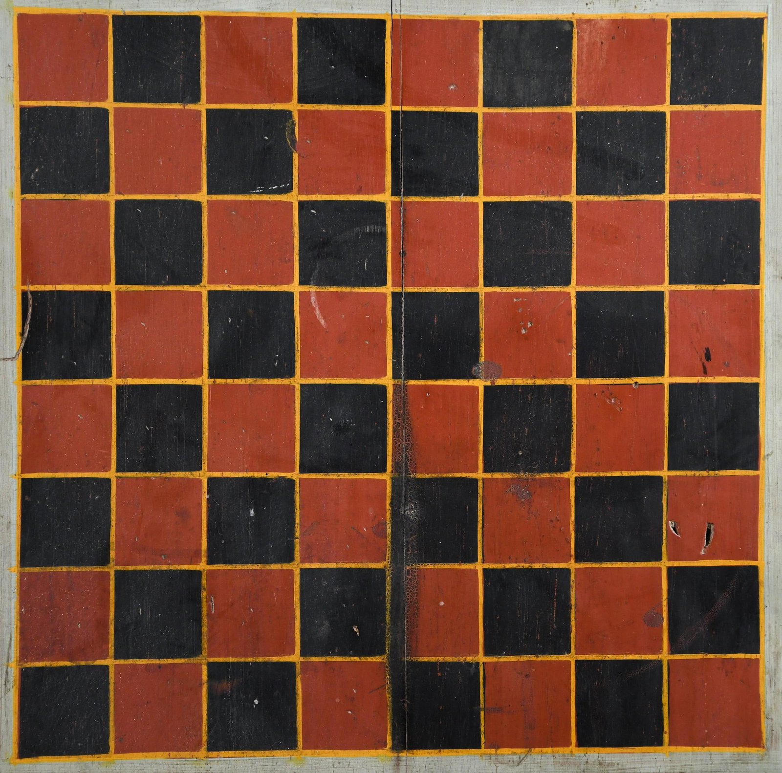 ANTIQUE POLYCHROME PAINTED CHECKERBOARD. - 2