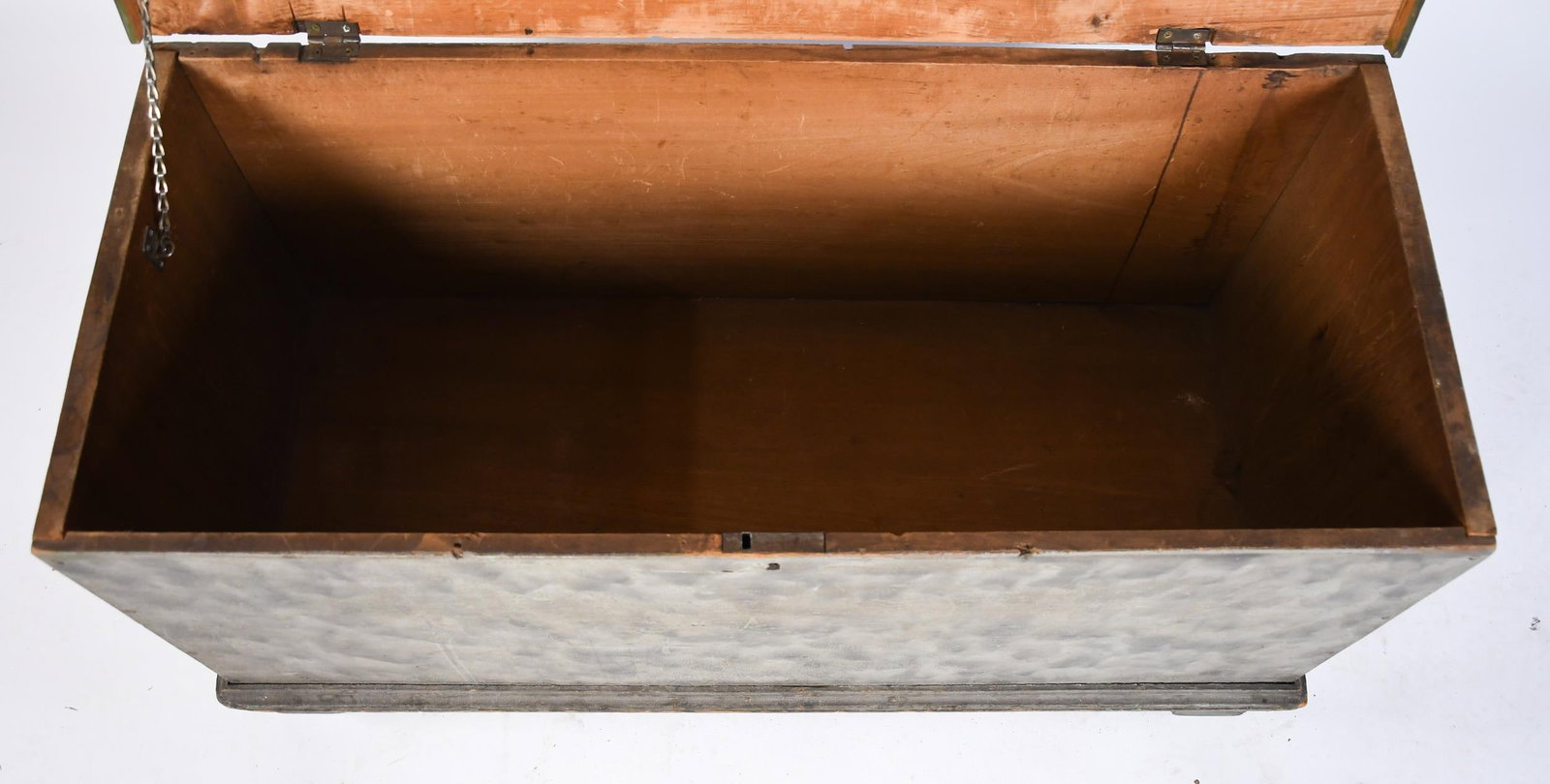 18TH C. PAINT DECORATED STORAGE BOX. - 5