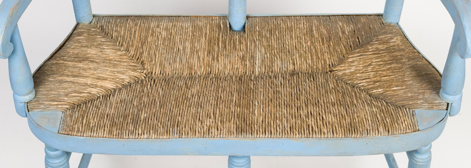 19TH C. CHILD’S BLUE PAINTED SETTEE. - 5
