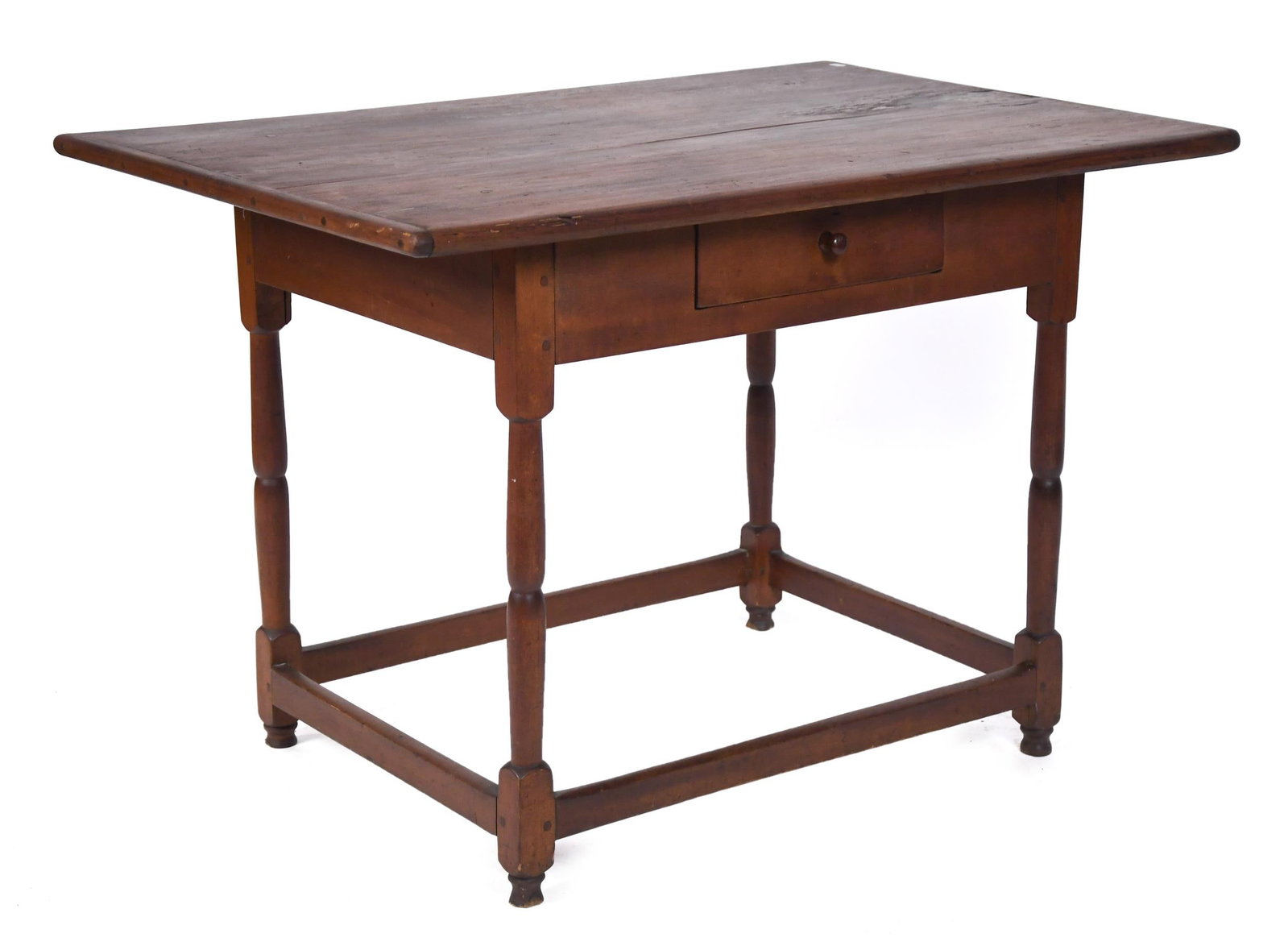 18TH C. STRETCHER BASE TAVERN TABLE. (1 of 11)