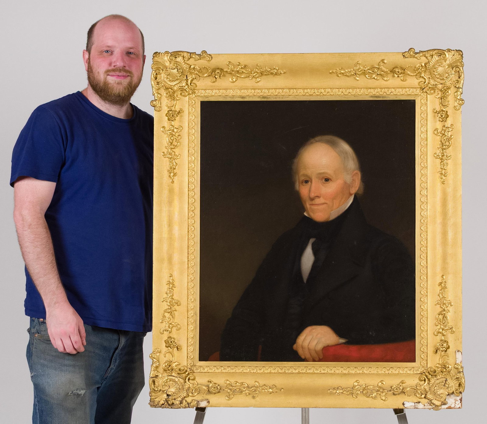 19TH C. PORTRAIT, BARNABUS EDMANDS. - 5