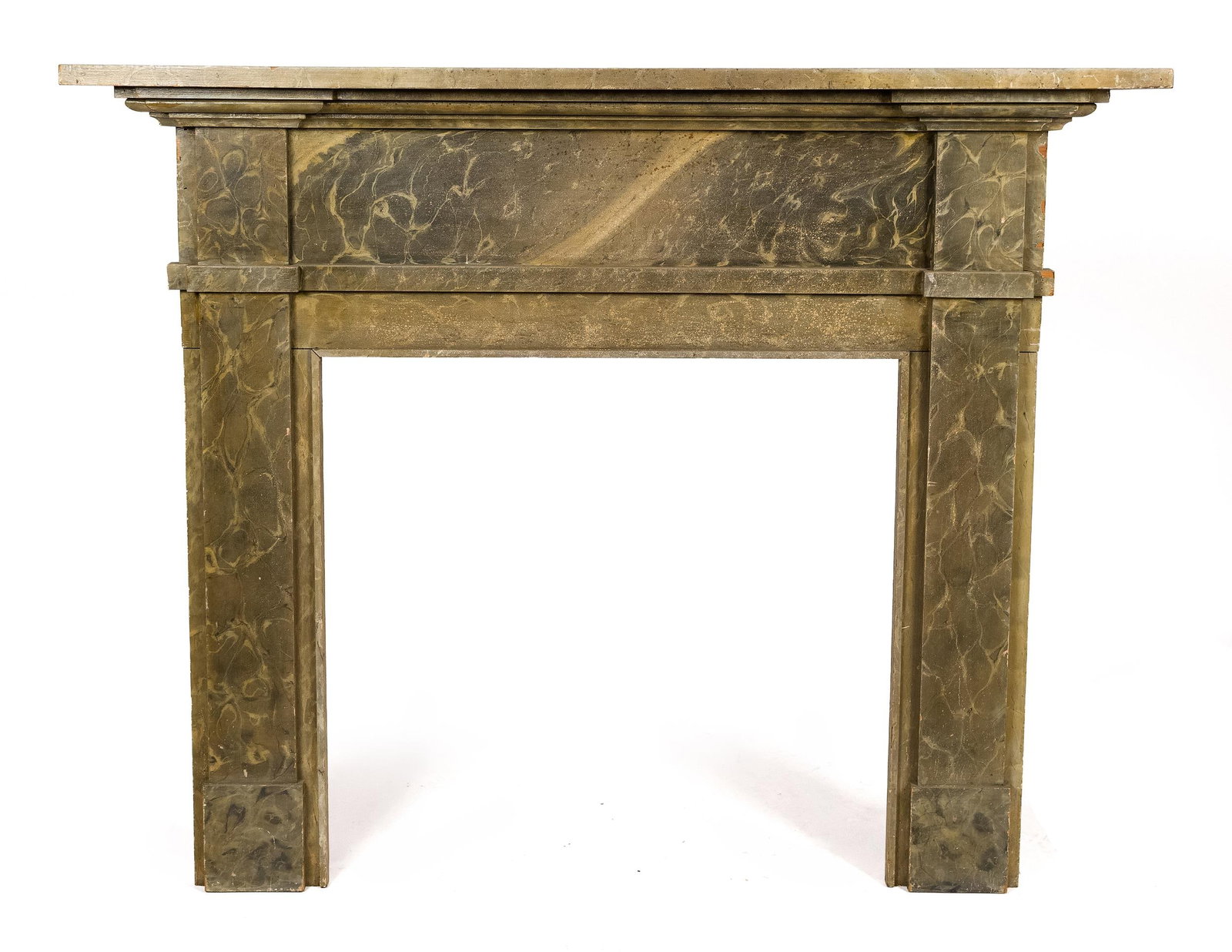19TH C. PAINT DECORATED FIREPLACE MANTEL. (1 of 1)